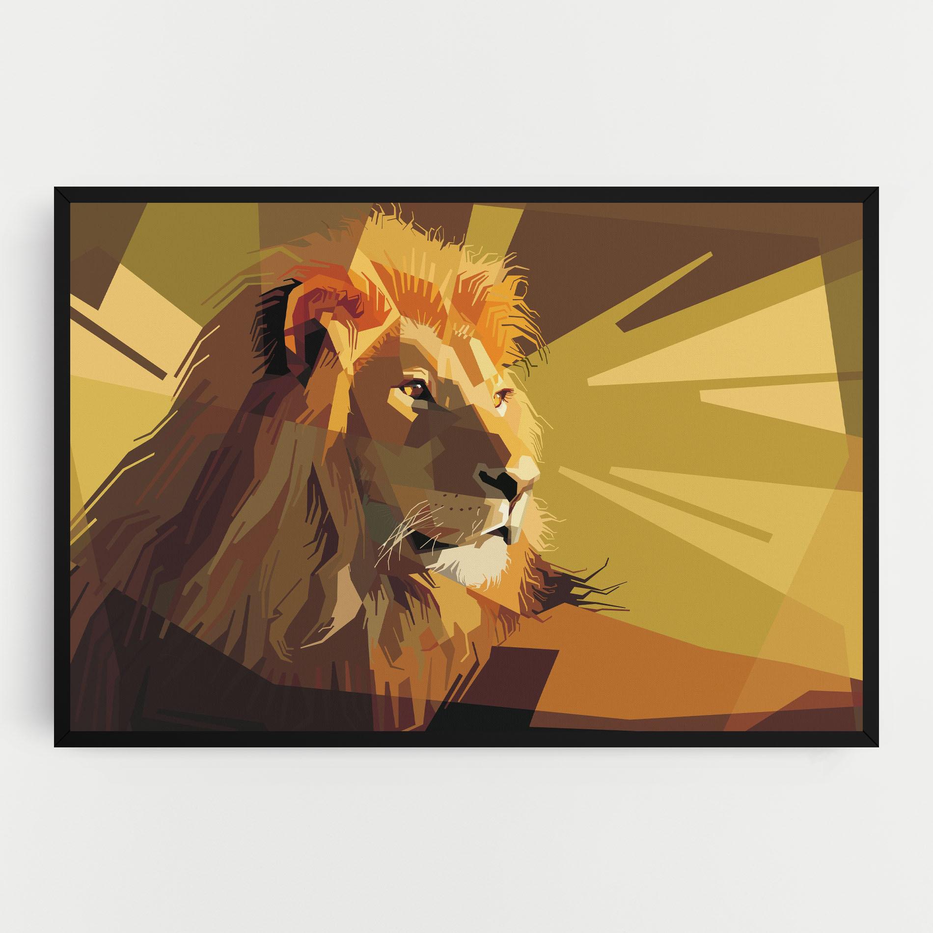 Vászonkép Lion Art mockup 0