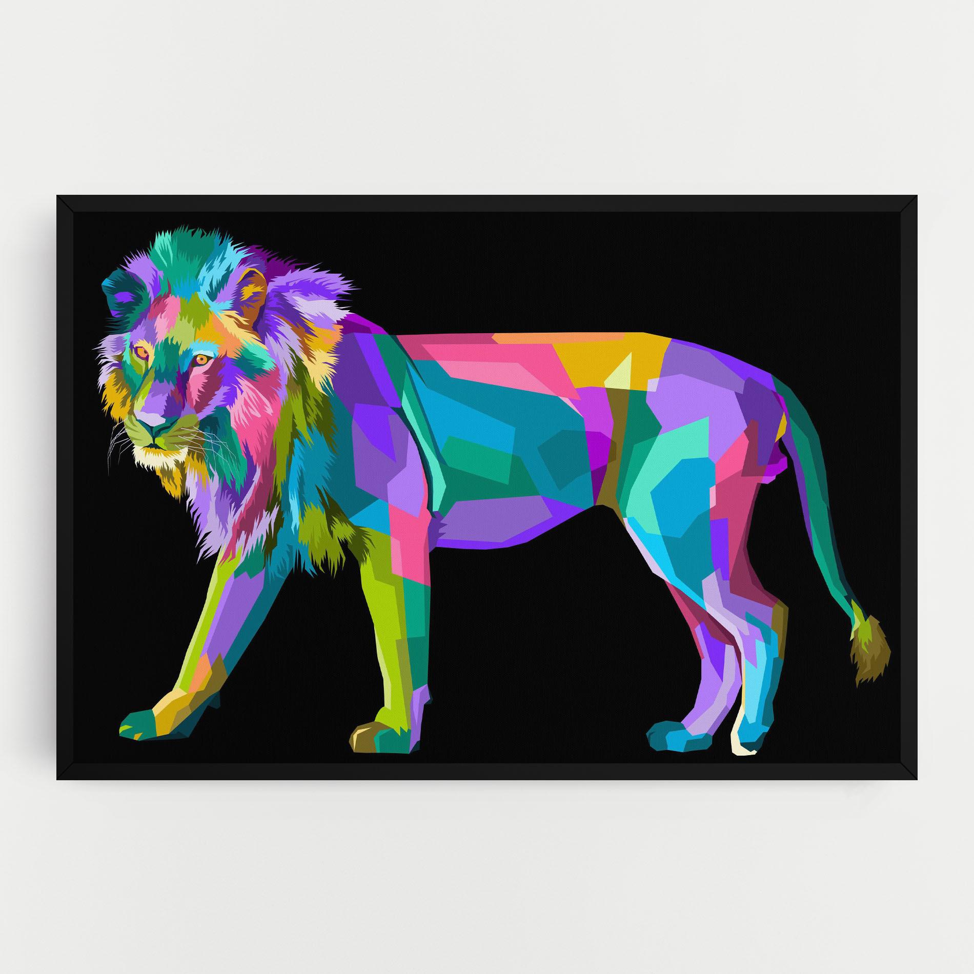 Vászonkép Lion Walking mockup 0