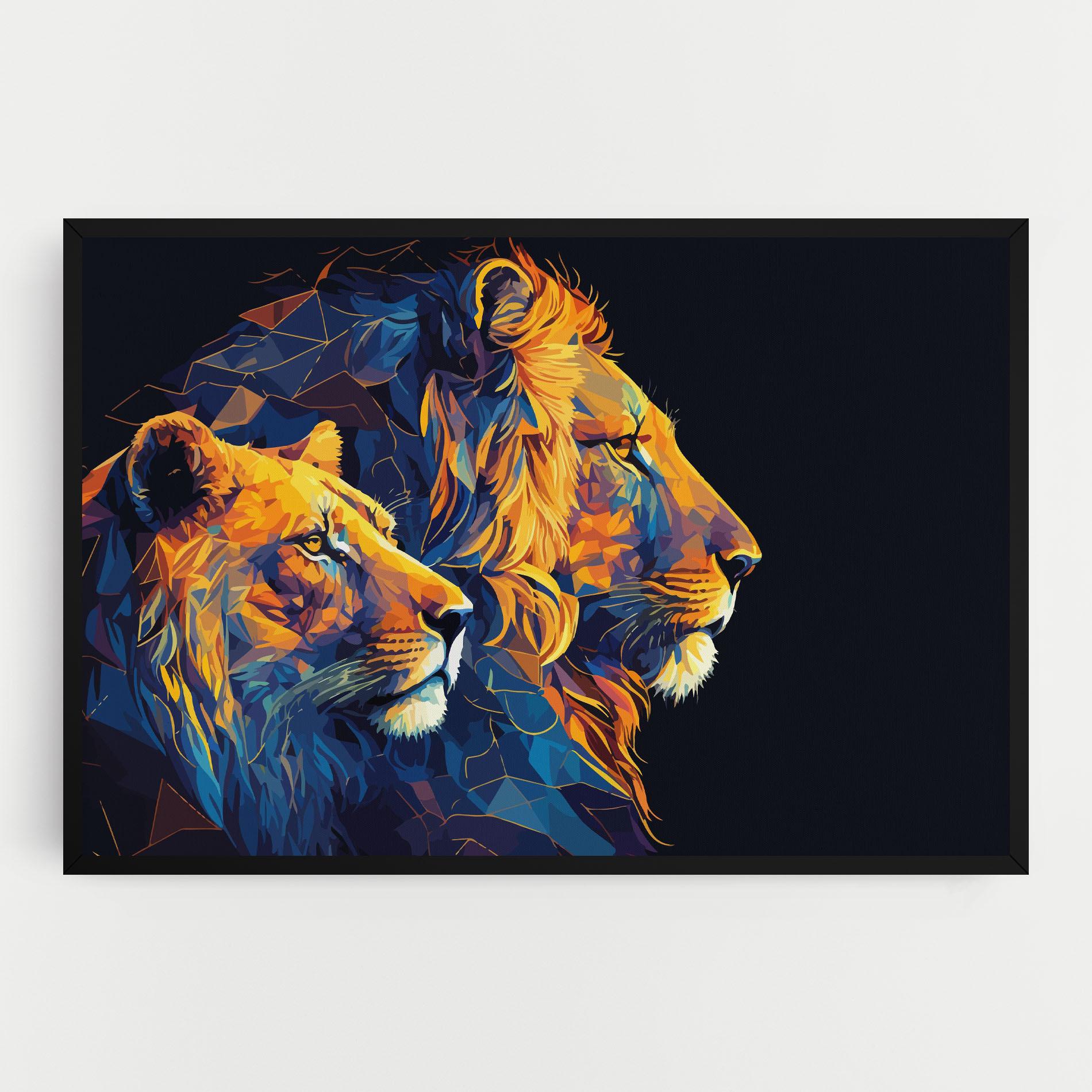 Vászonkép Orange Blue Lion mockup 0