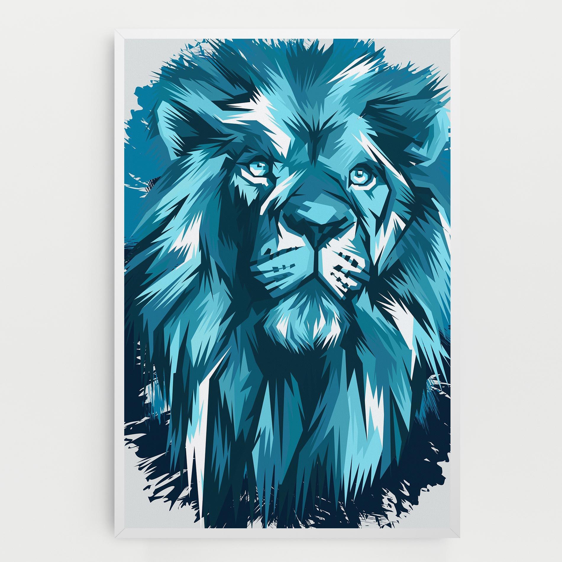 Vászonkép Blue Lion Head mockup 0