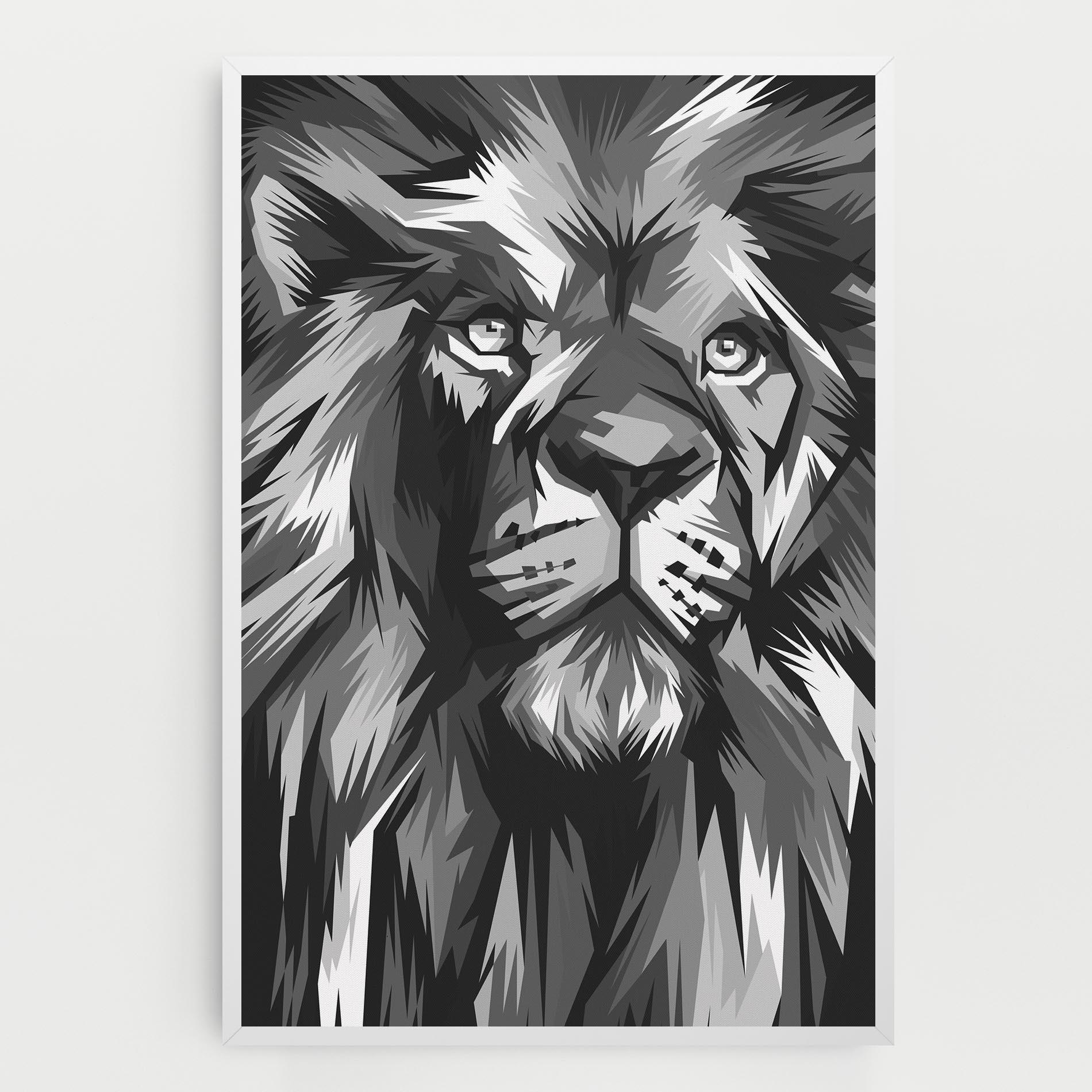 Vászonkép Grey Head Lion mockup 0