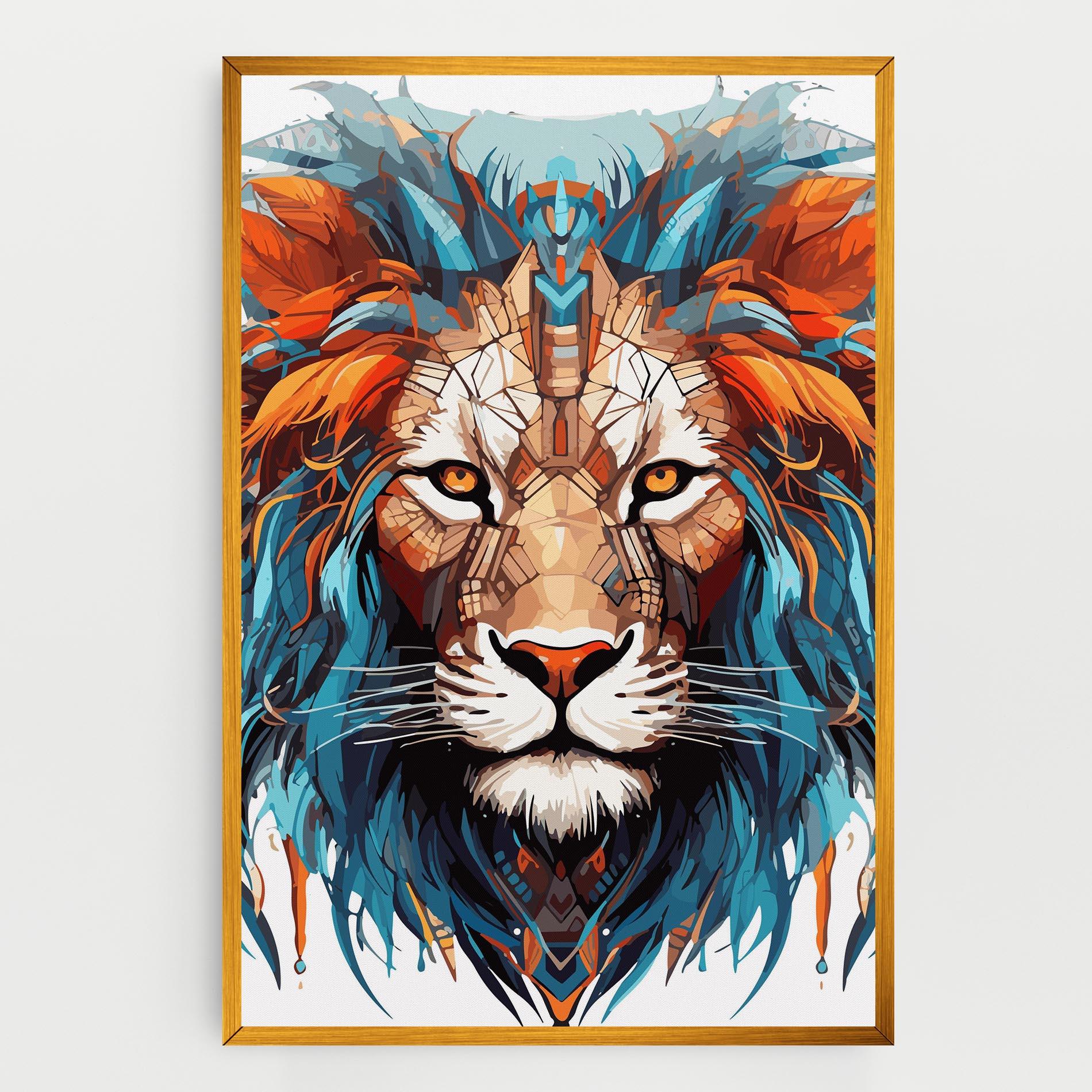 Vászonkép Blue Orange Lion mockup 0
