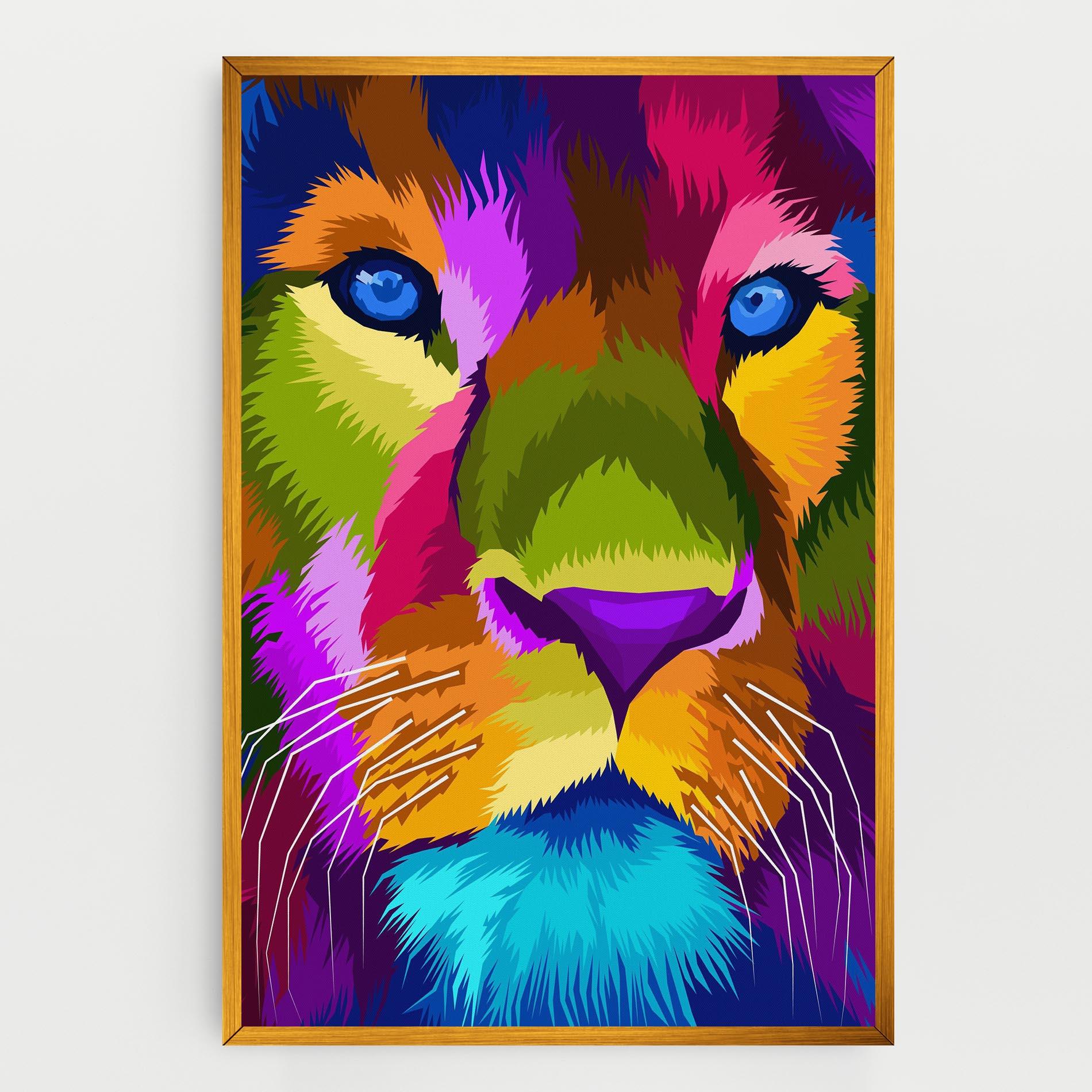 Vászonkép Color Lion Close Up mockup 0