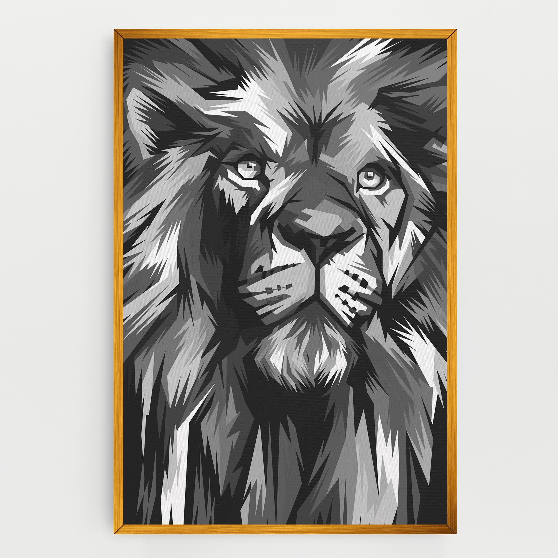 Vászonkép Grey Head Lion mockup 0