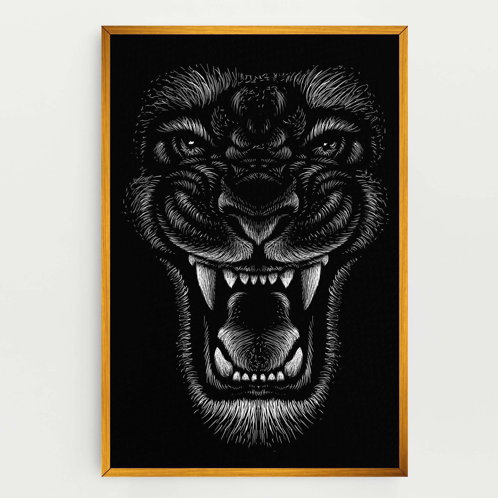 Vászonkép Lion Bite mockup 0