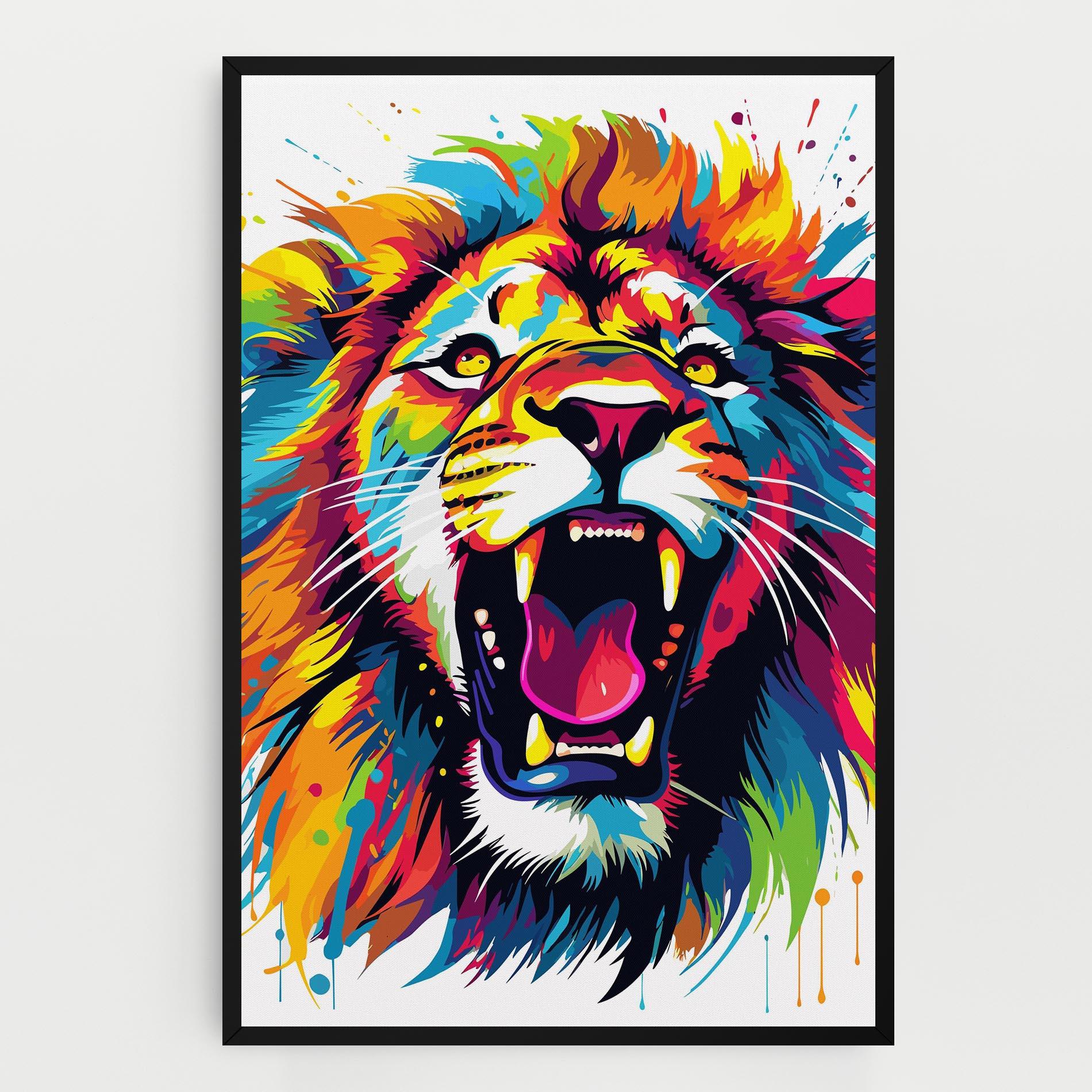 Vászonkép Angry Lion Mix mockup 0