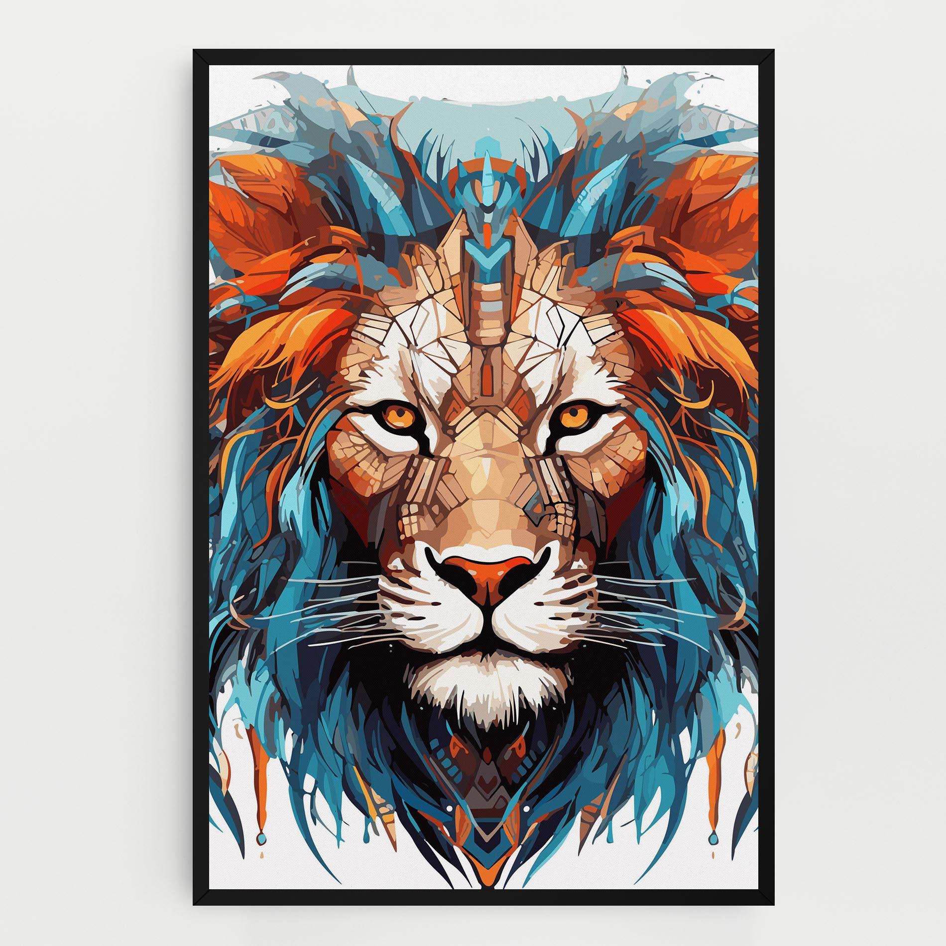 Vászonkép Blue Orange Lion mockup 0