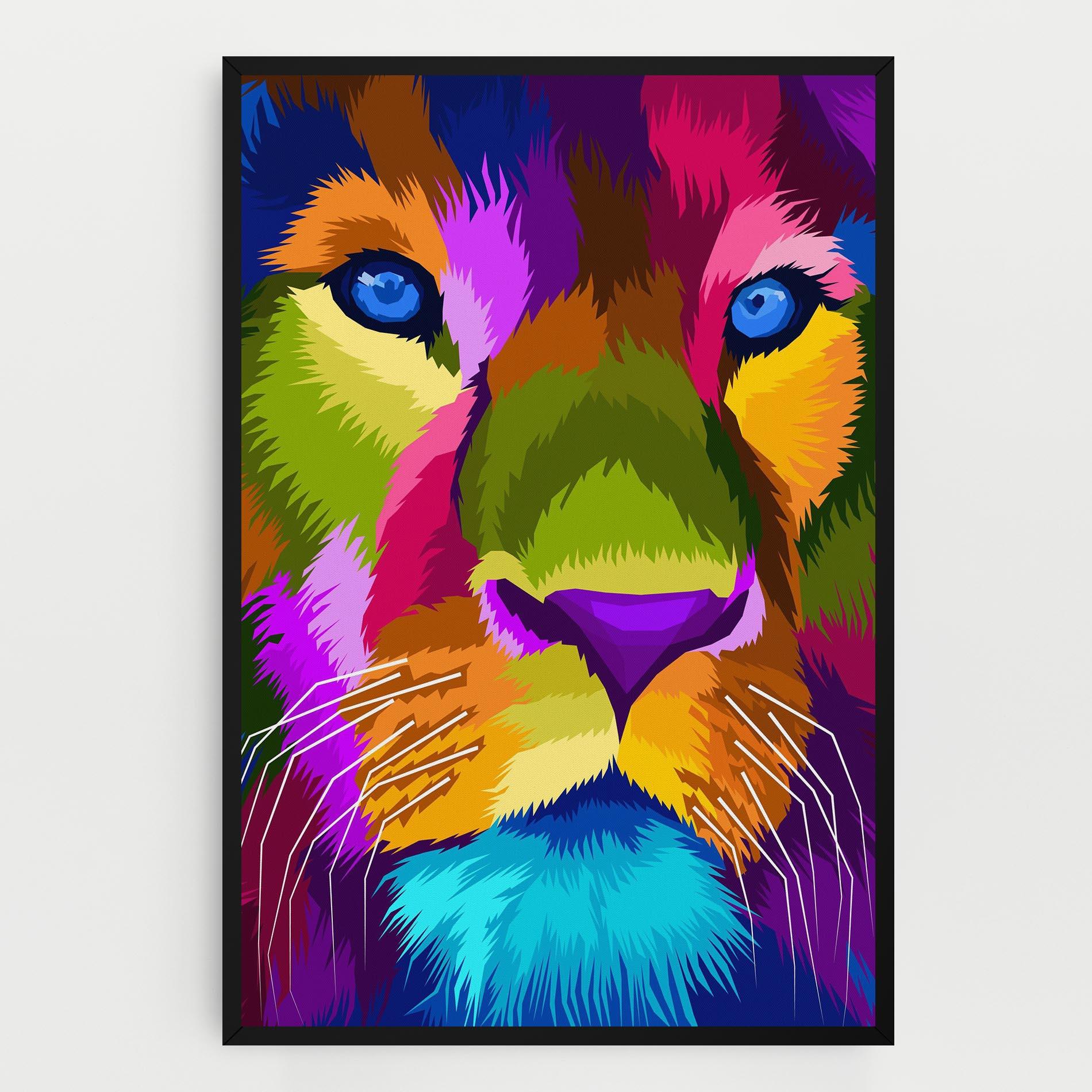 Vászonkép Color Lion Close Up mockup 0