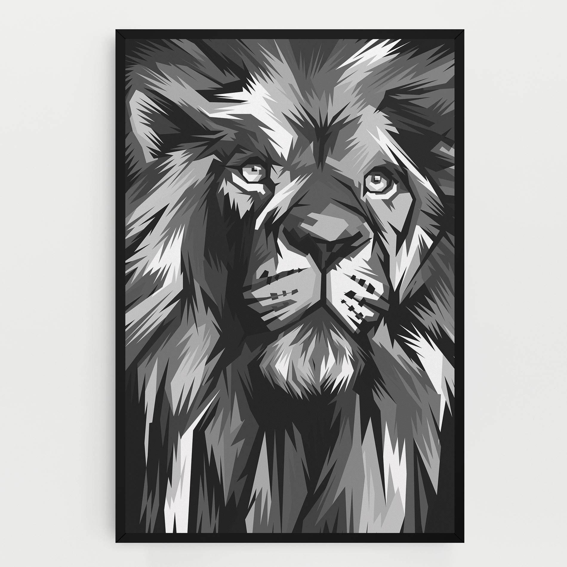 Vászonkép Grey Head Lion mockup 0