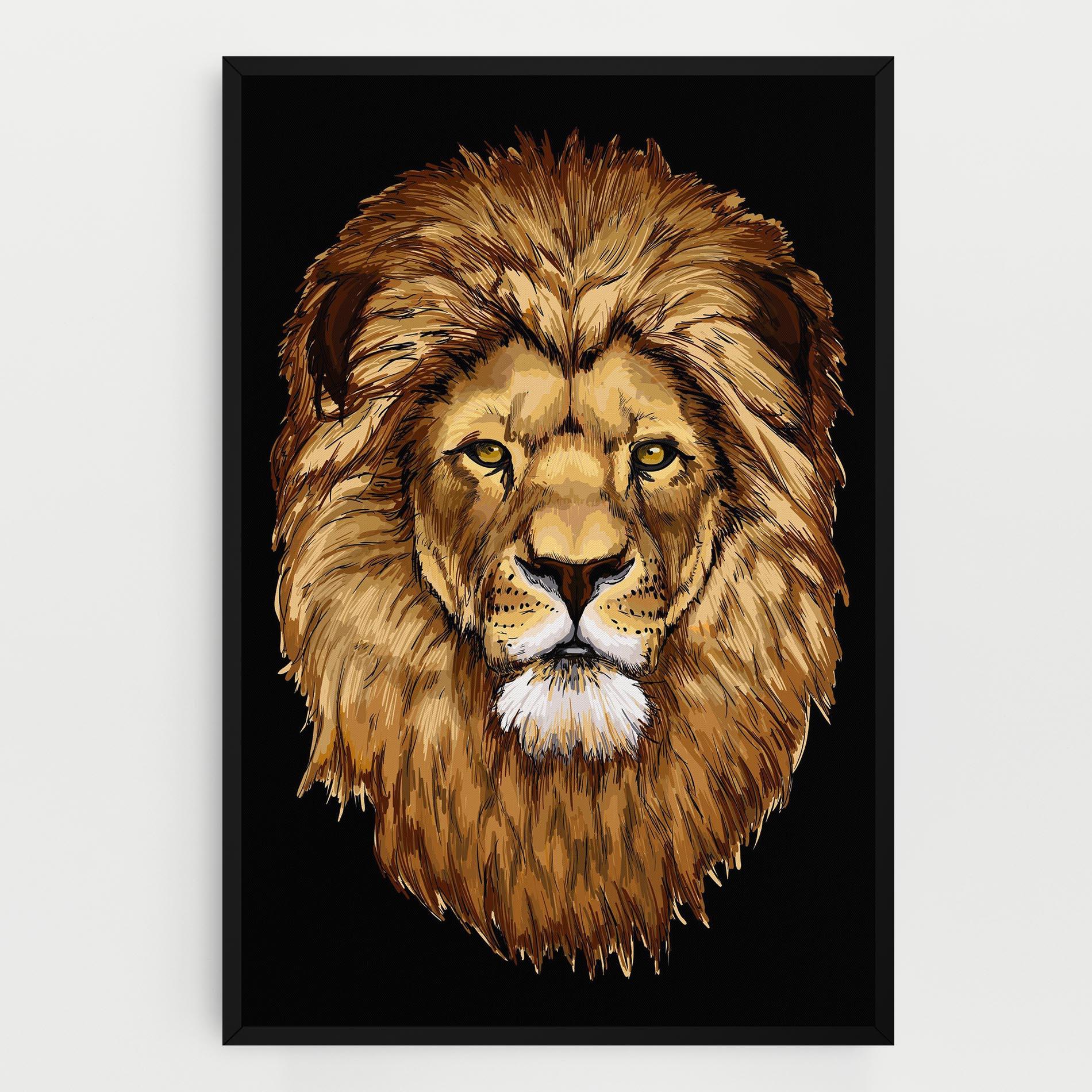 Vászonkép Lion Head mockup 0