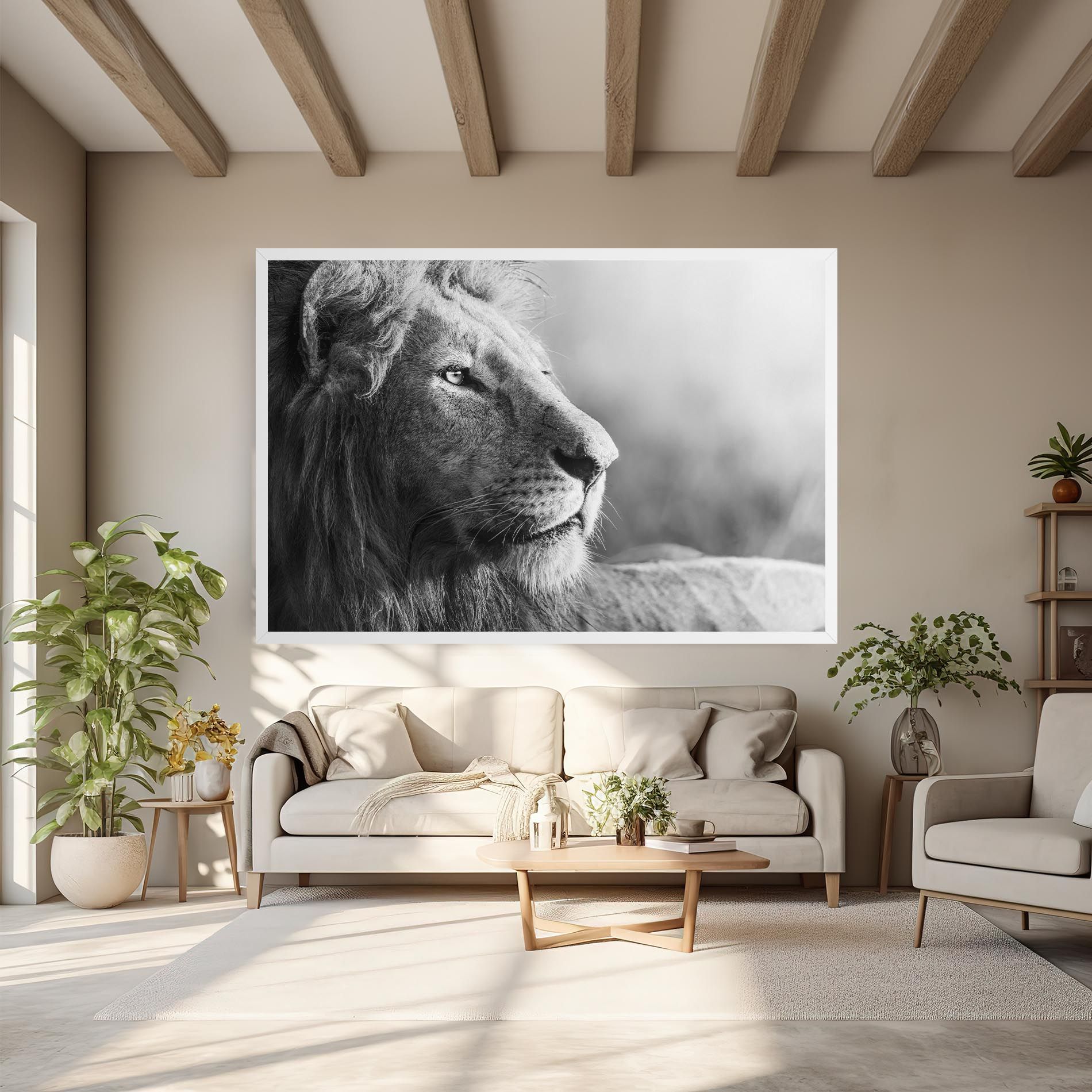 Grey Lion Head mockup 6