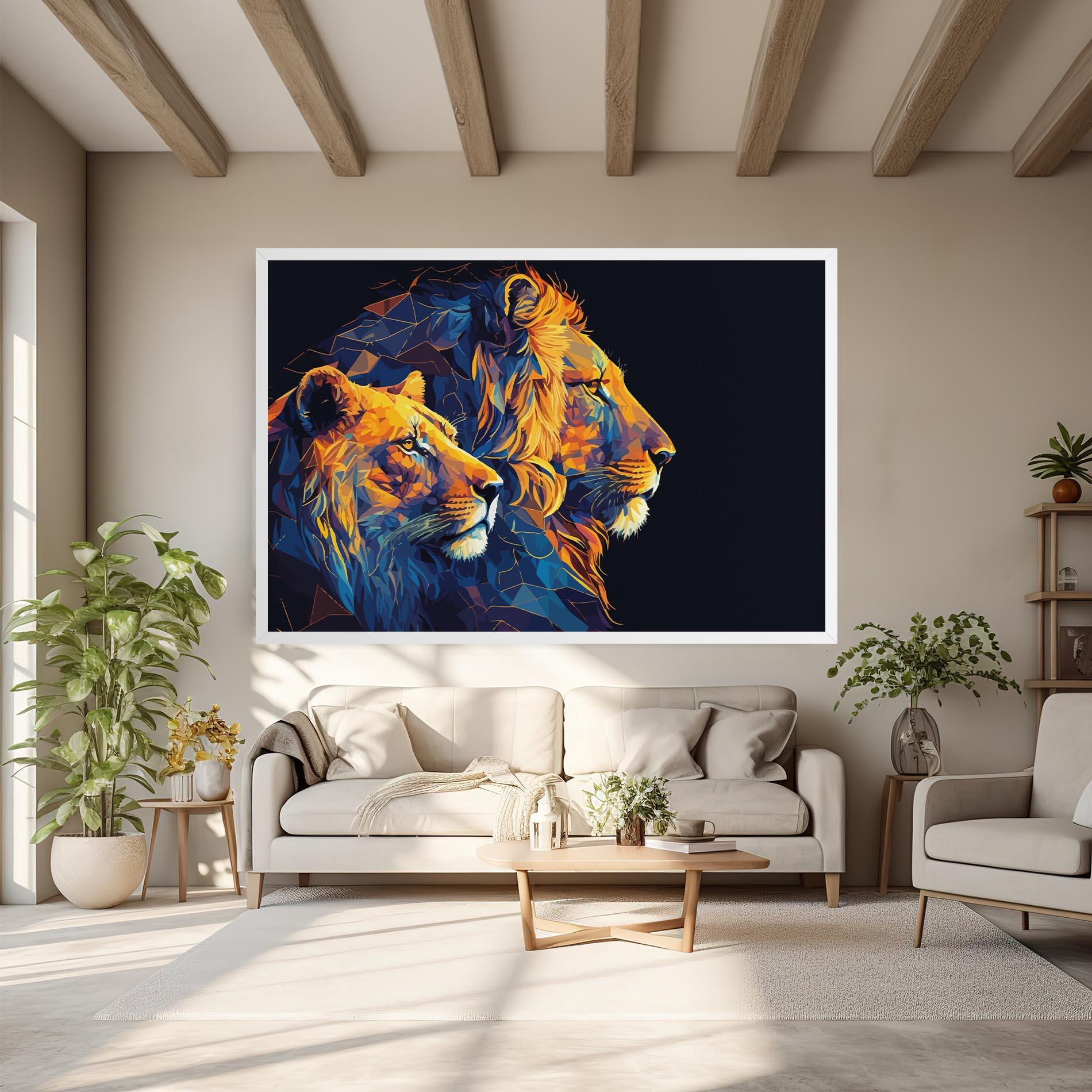 Vászonkép Orange Blue Lion mockup 6