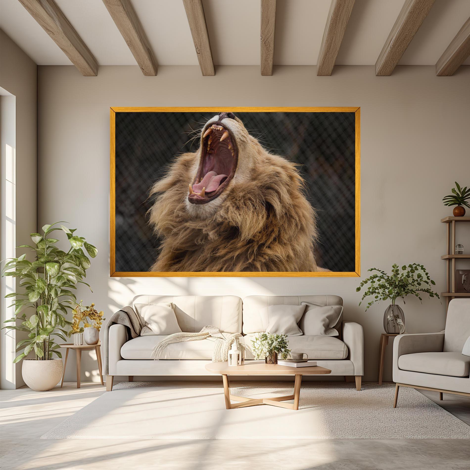 Vászonkép Angry Lion mockup 6