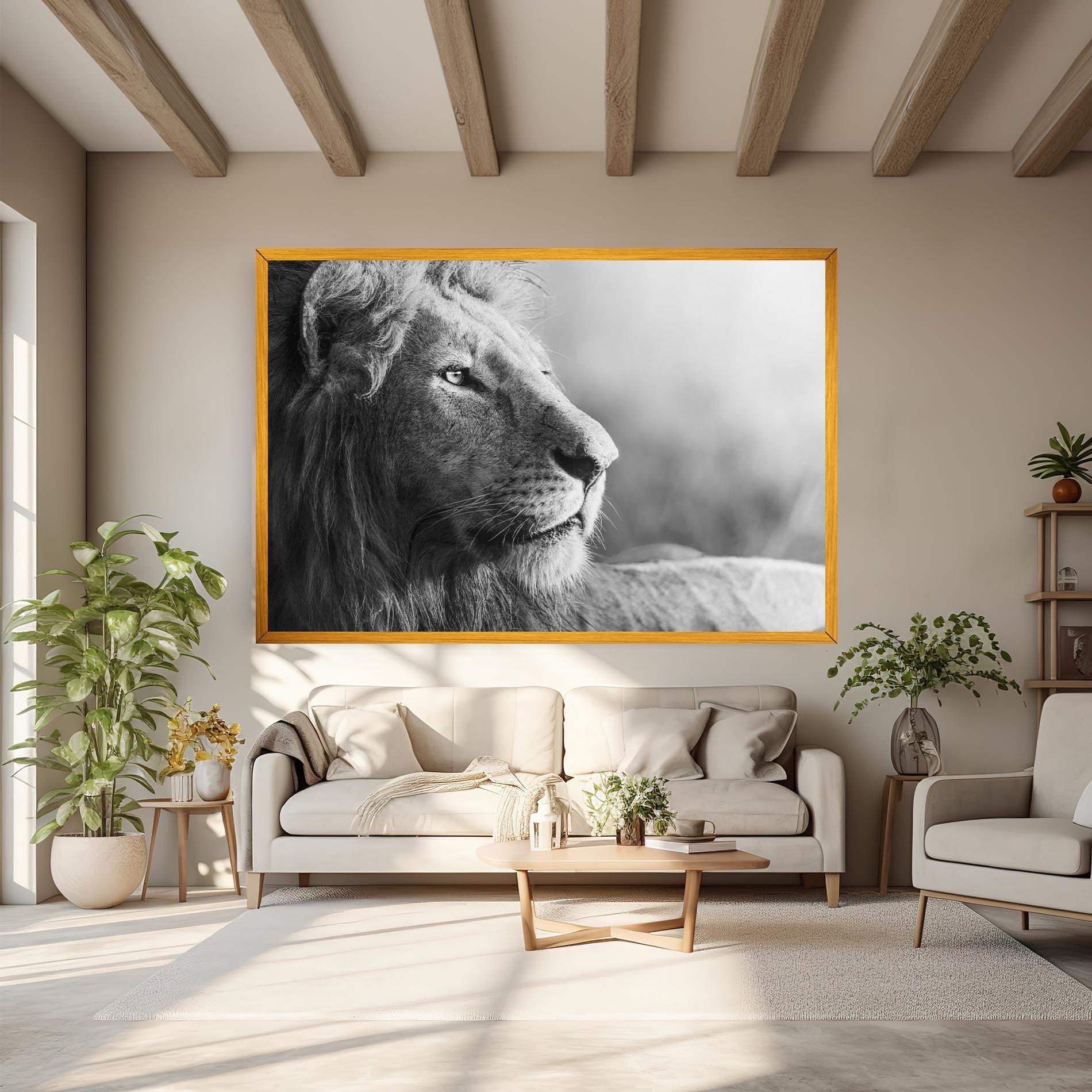 Vászonkép Grey Lion Head mockup 6