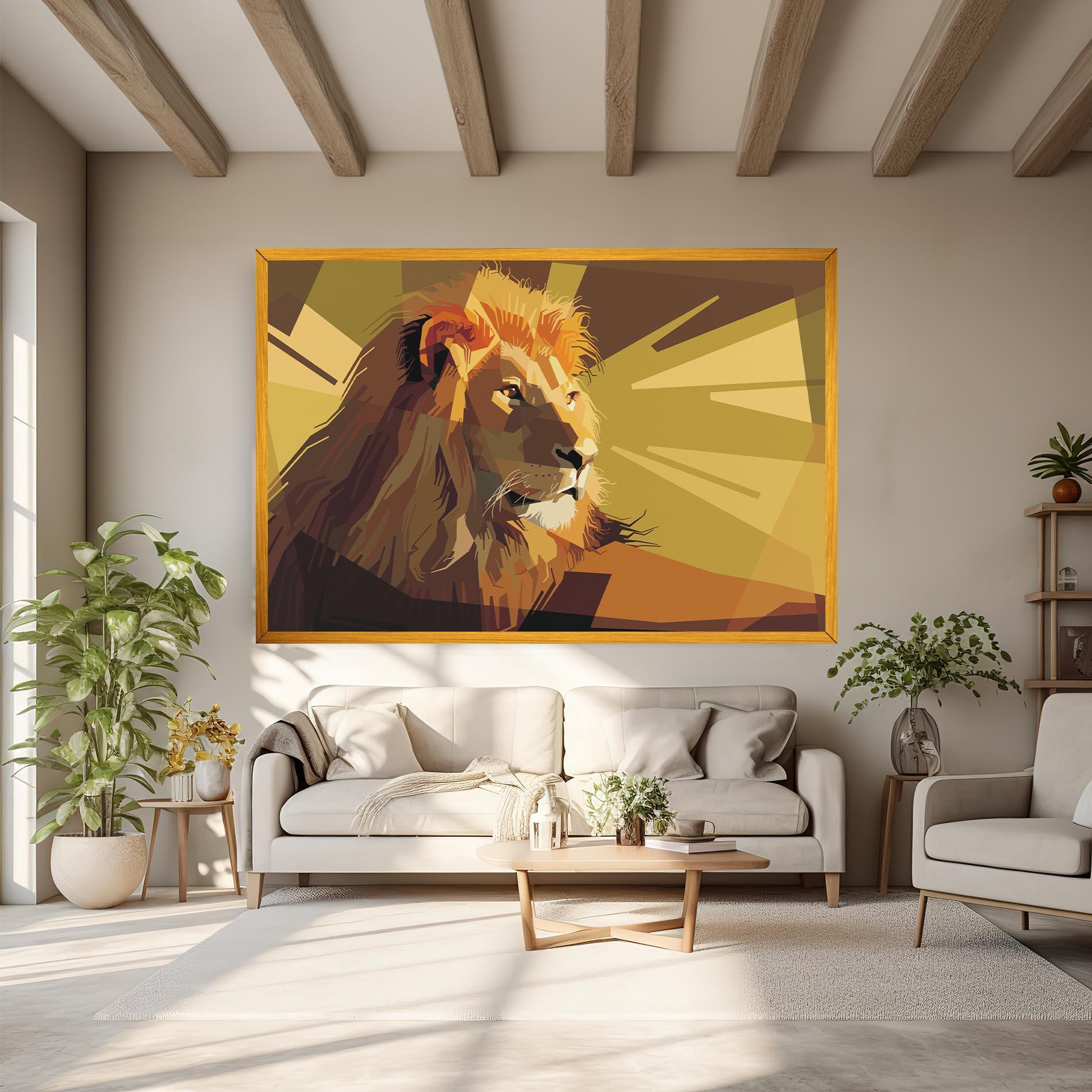 Vászonkép Lion Art mockup 6