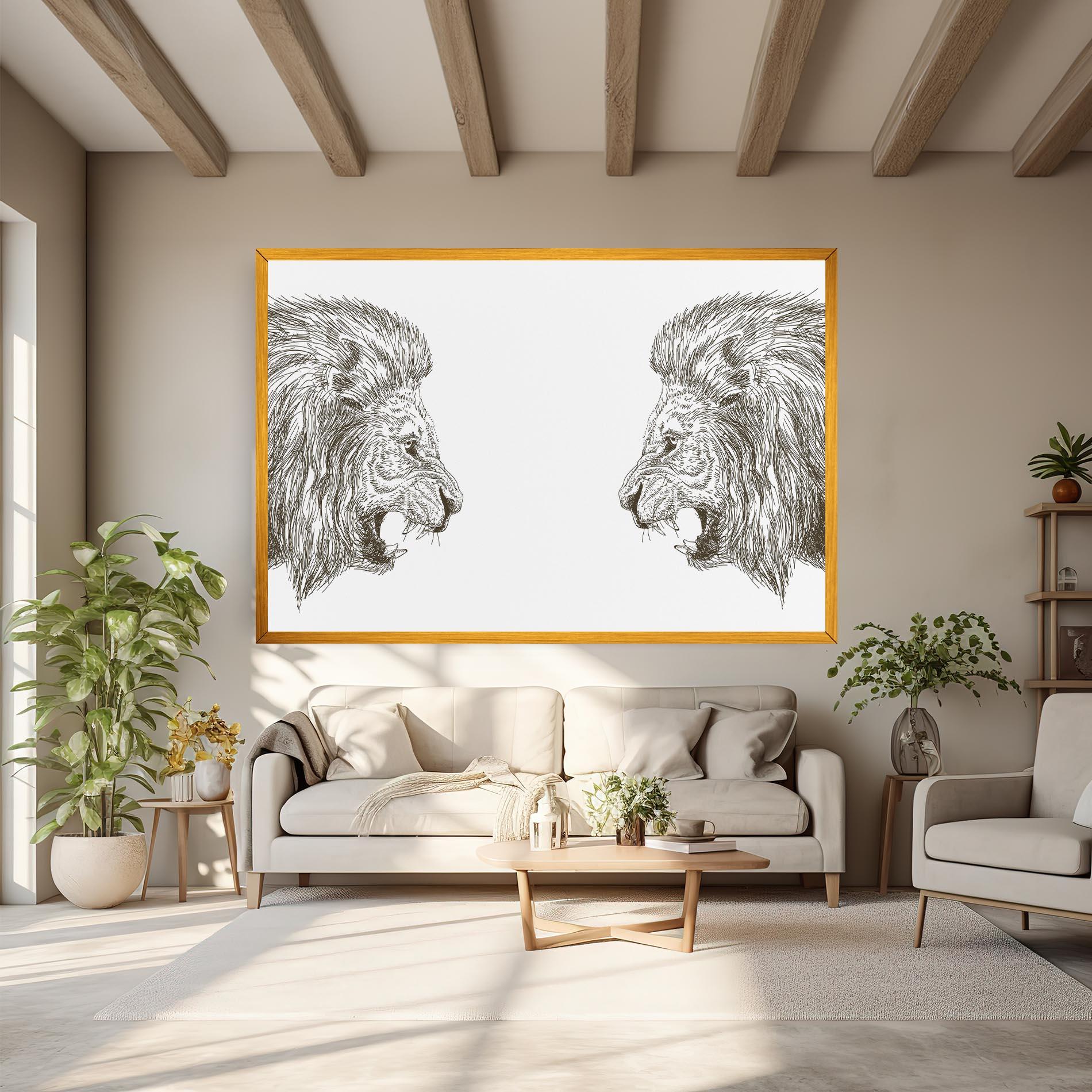 Vászonkép Lion For Text mockup 6