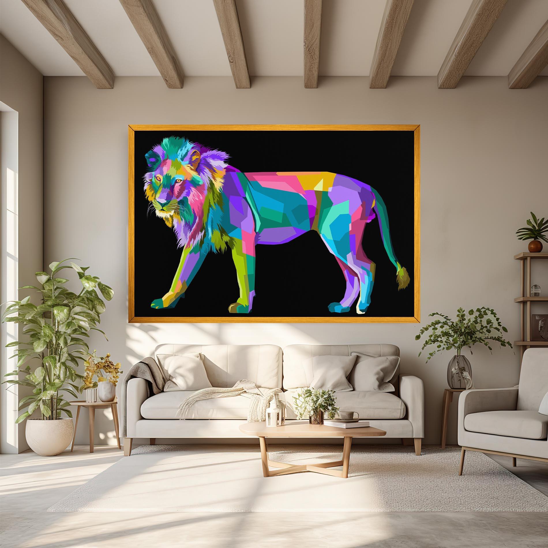 Vászonkép Lion Walking mockup 6