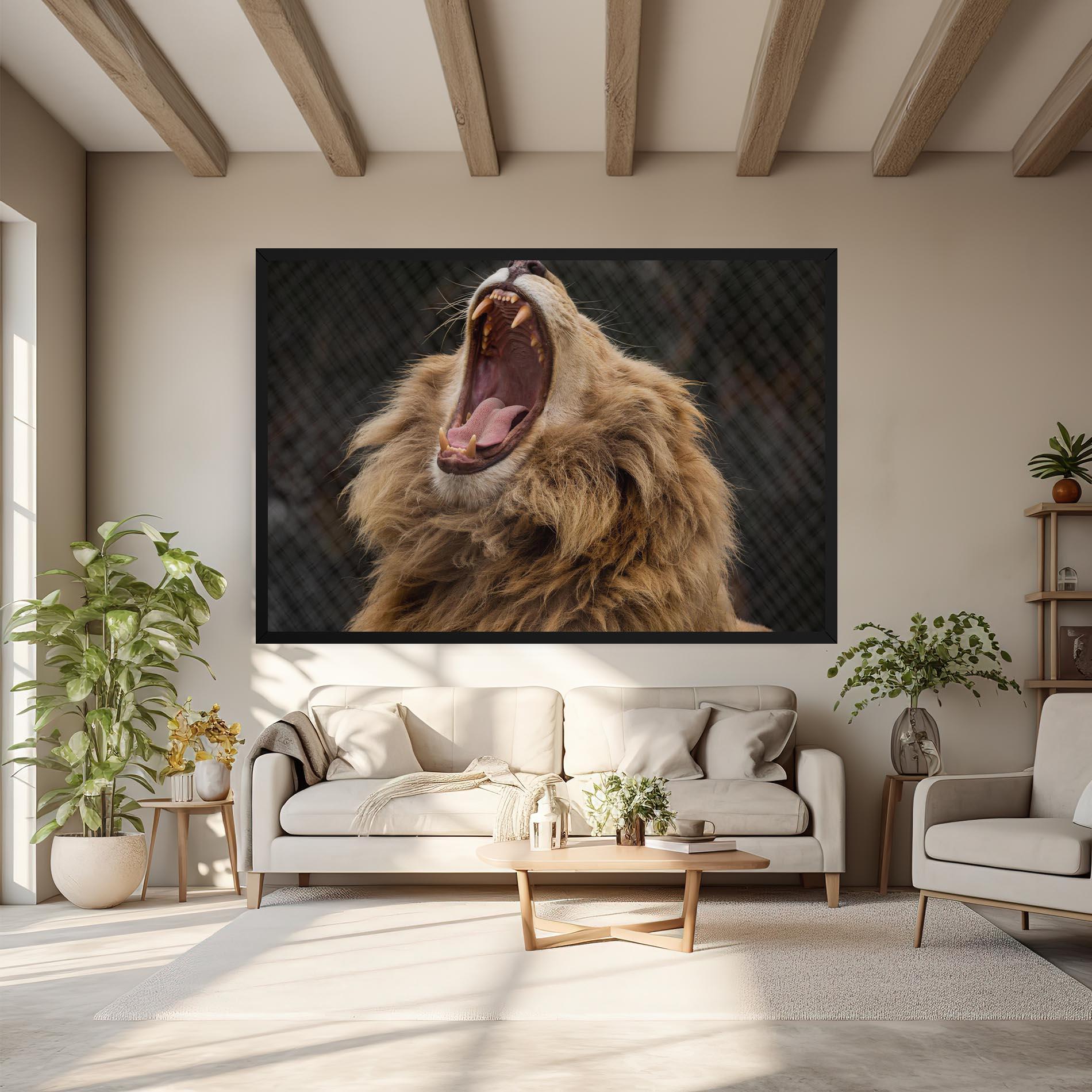 Vászonkép Angry Lion mockup 6