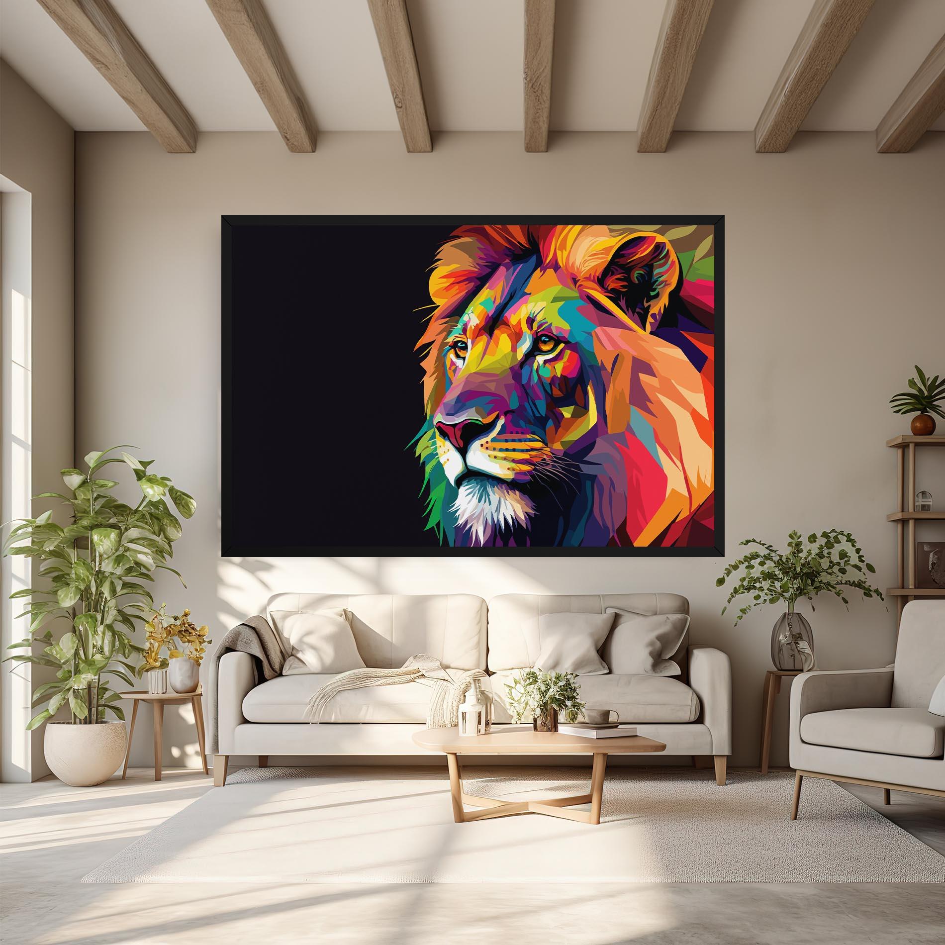 Vászonkép Colorful Lion mockup 6