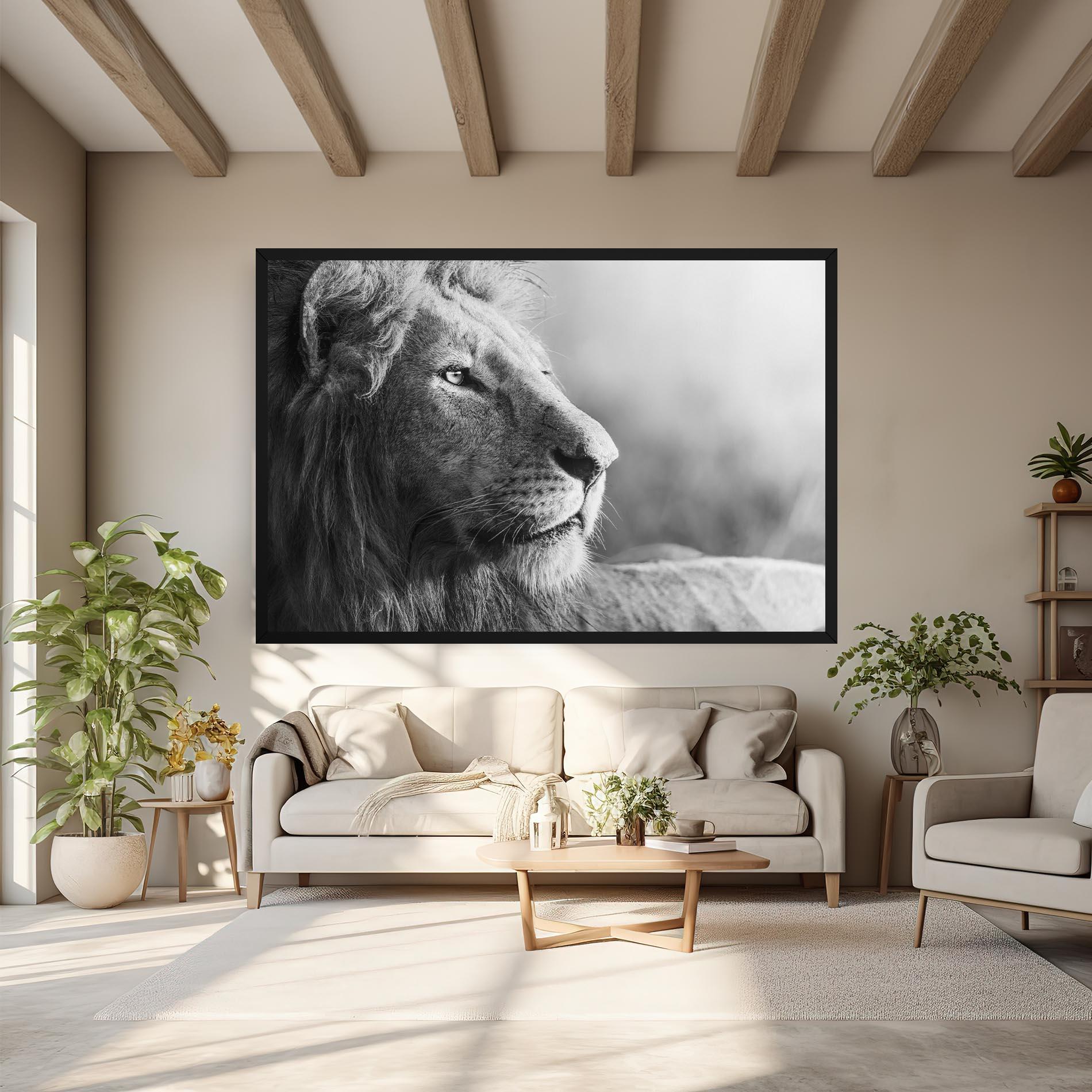 Vászonkép Grey Lion Head mockup 6
