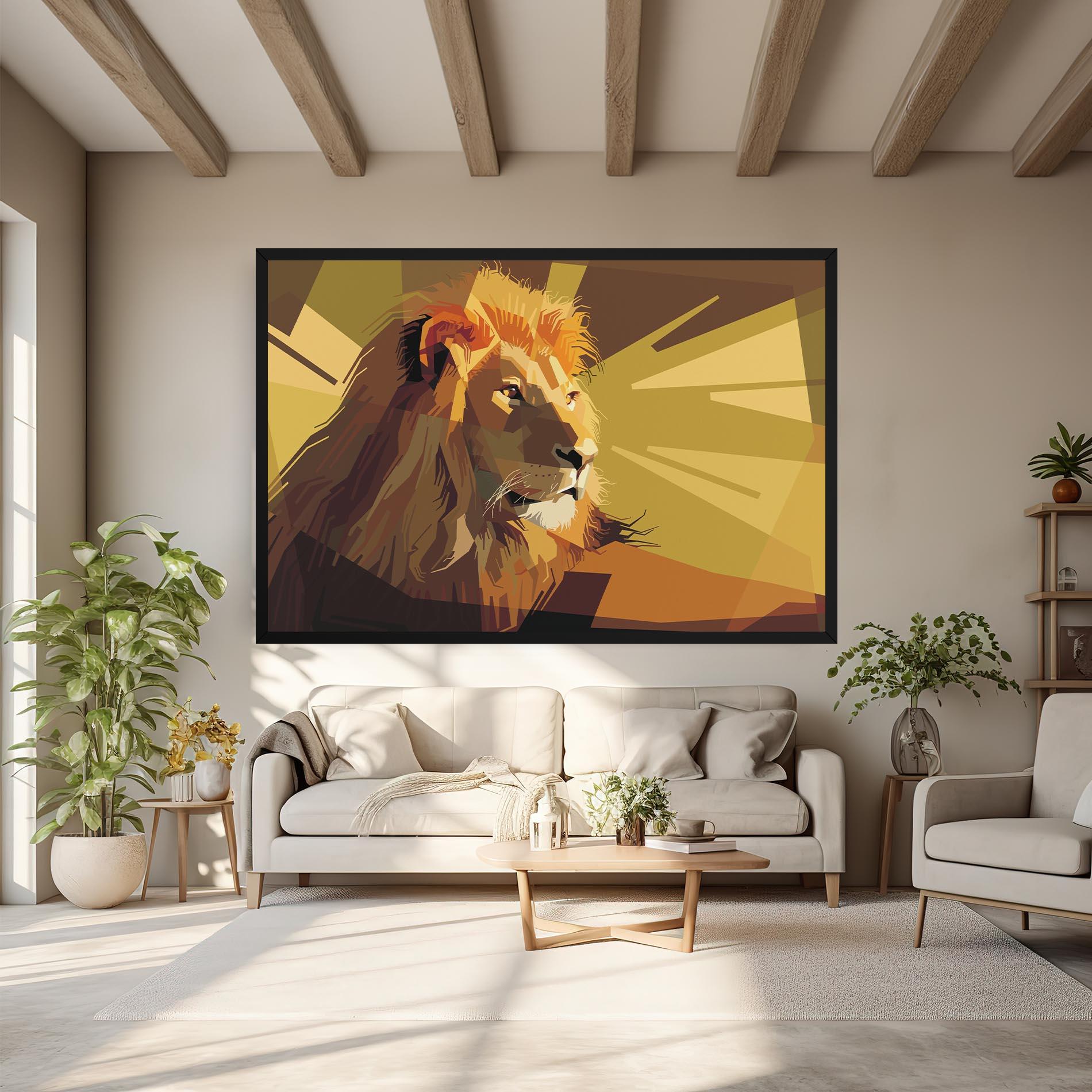 Vászonkép Lion Art mockup 6