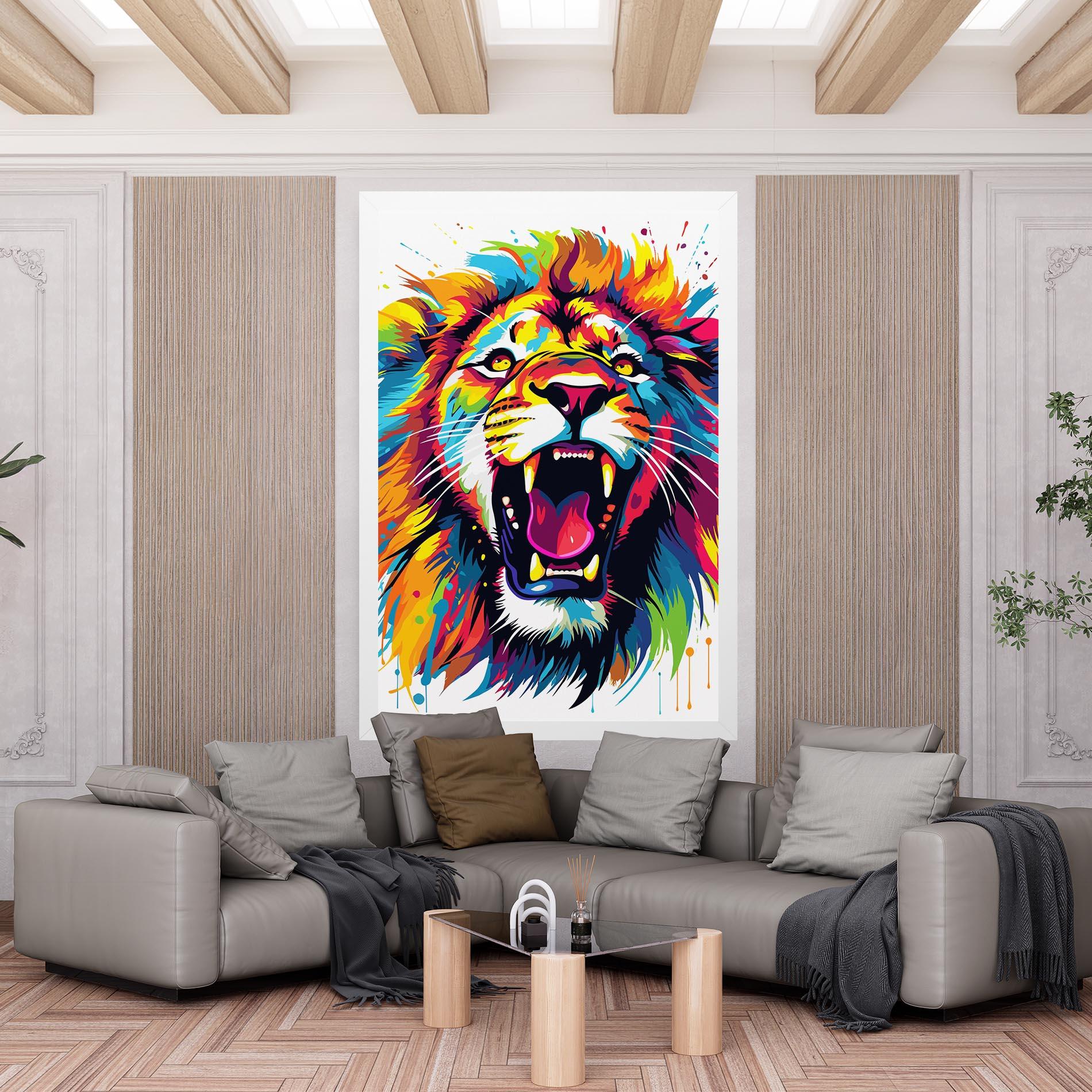 Vászonkép Angry Lion Mix mockup 6