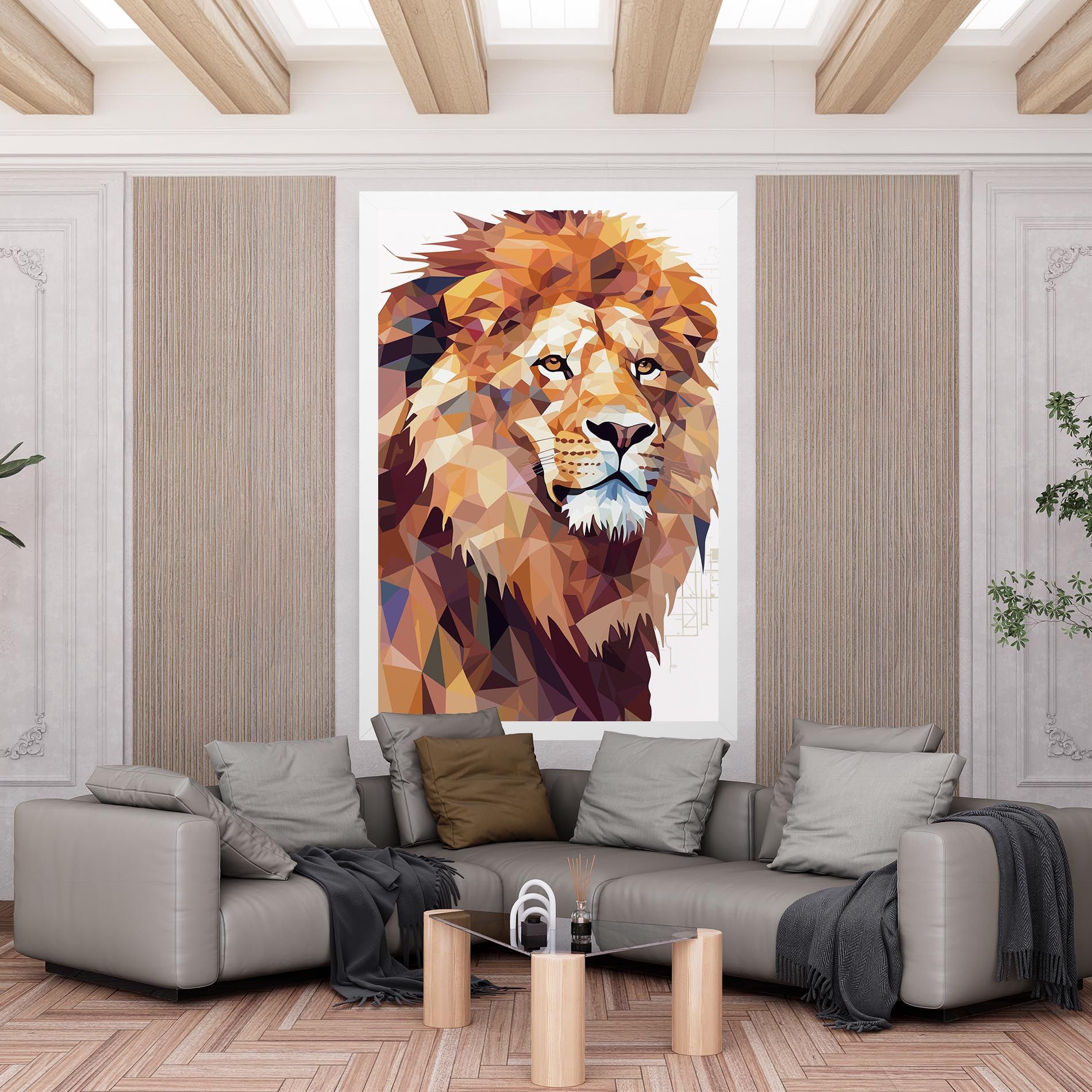 Artistic Lion Head mockup 6