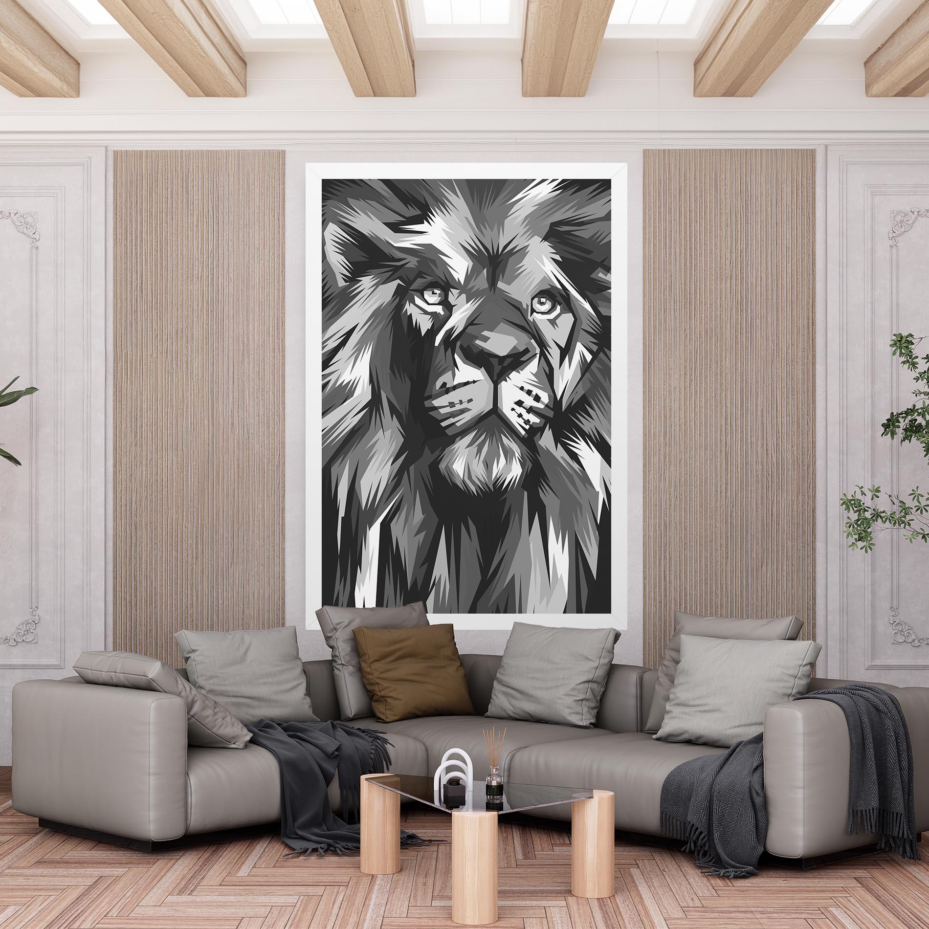 Vászonkép Grey Head Lion mockup 6