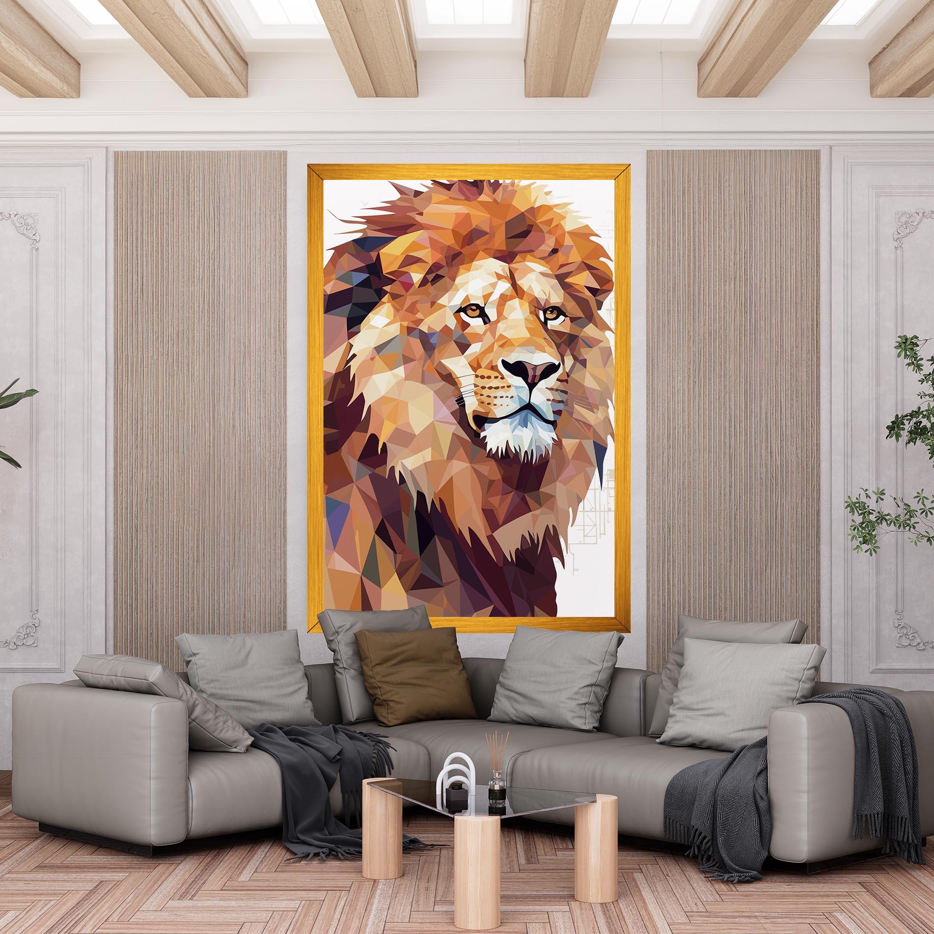 Vászonkép Artistic Lion Head mockup 6