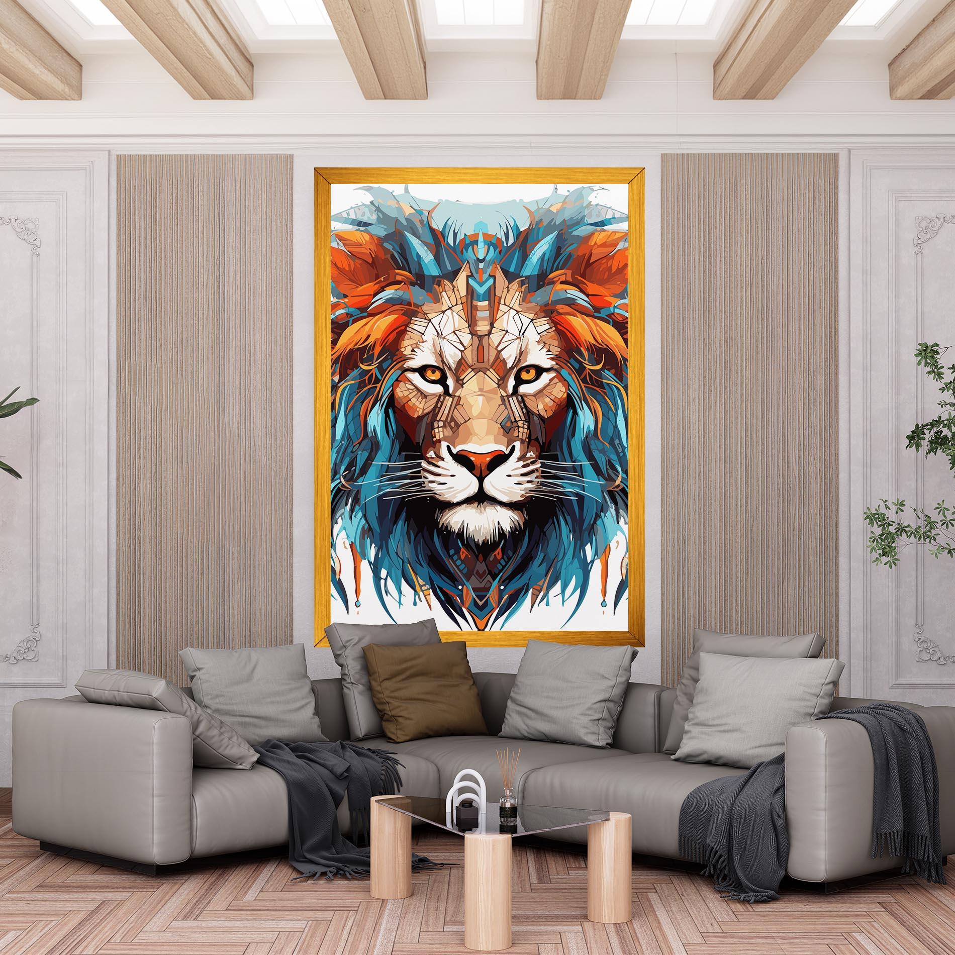Vászonkép Blue Orange Lion mockup 6