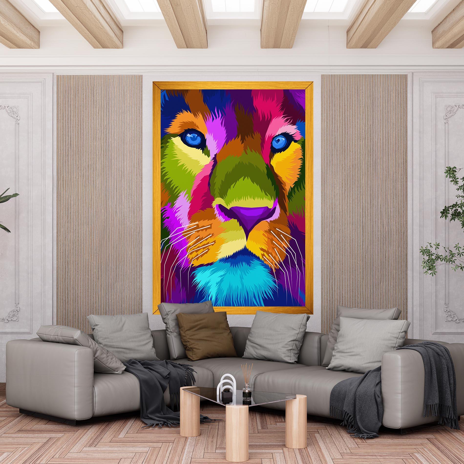 Vászonkép Color Lion Close Up mockup 6