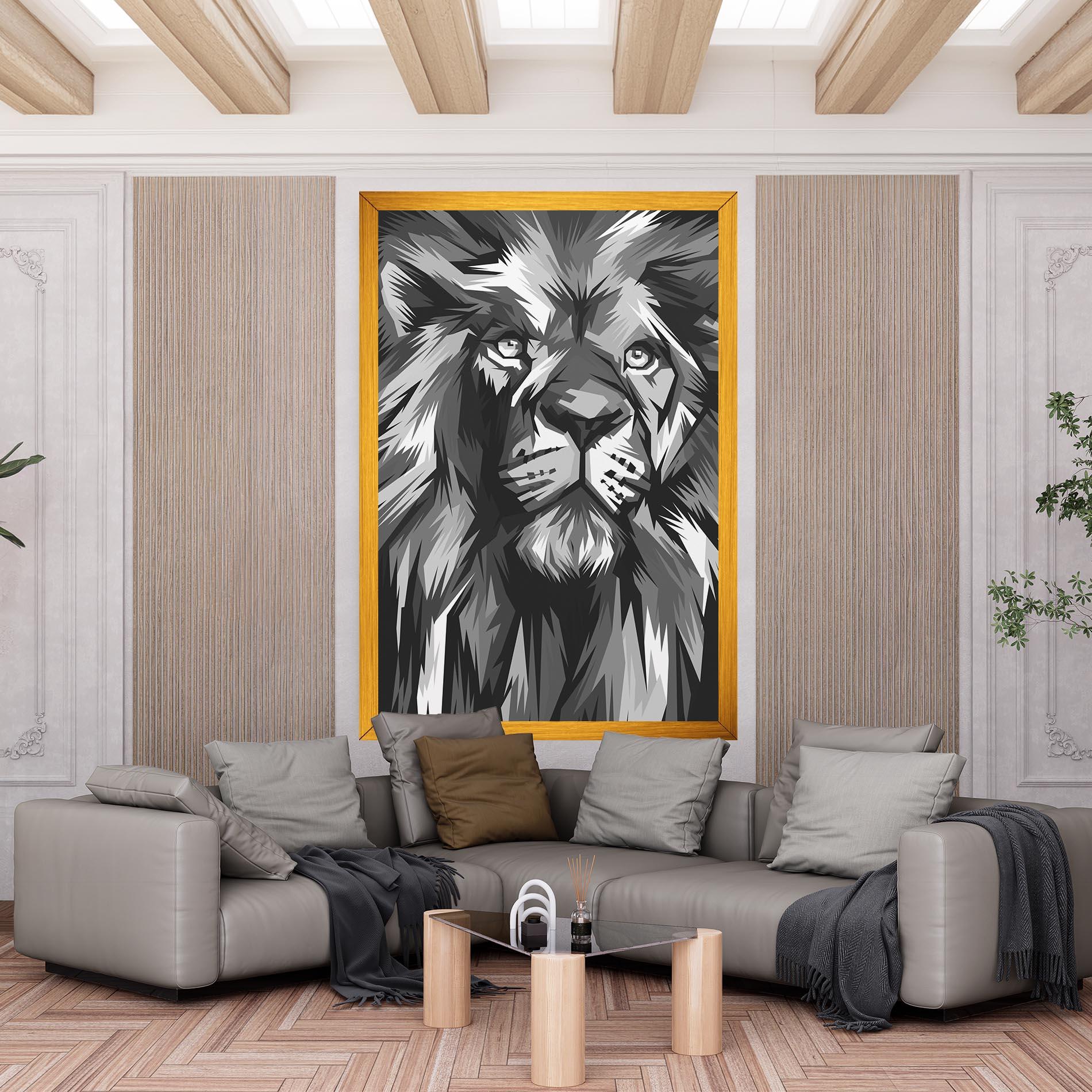 Vászonkép Grey Head Lion mockup 6