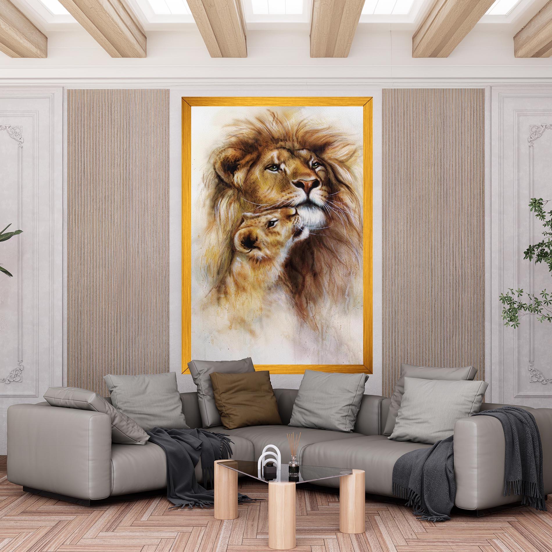 Vászonkép Lion Love mockup 6