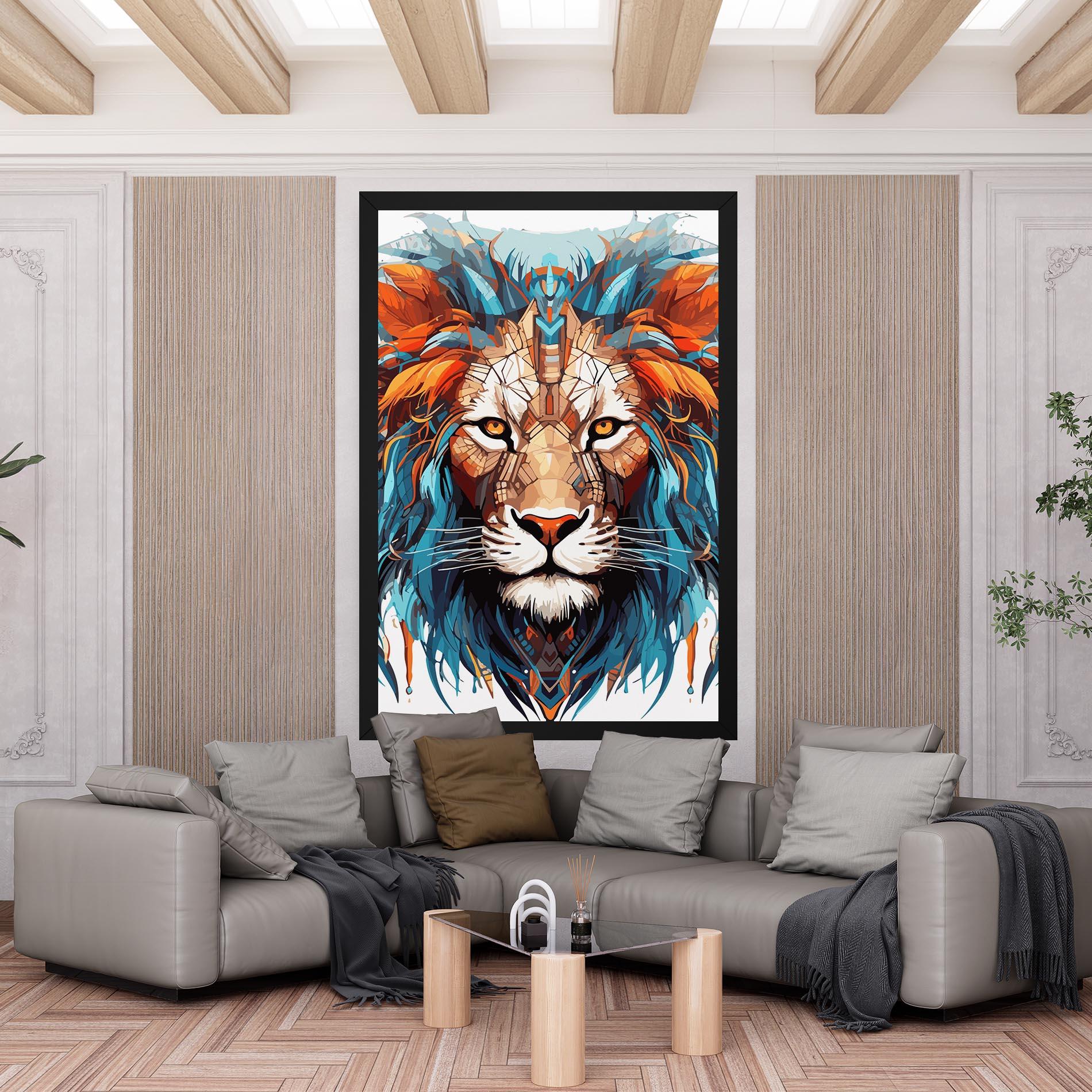 Vászonkép Blue Orange Lion mockup 6