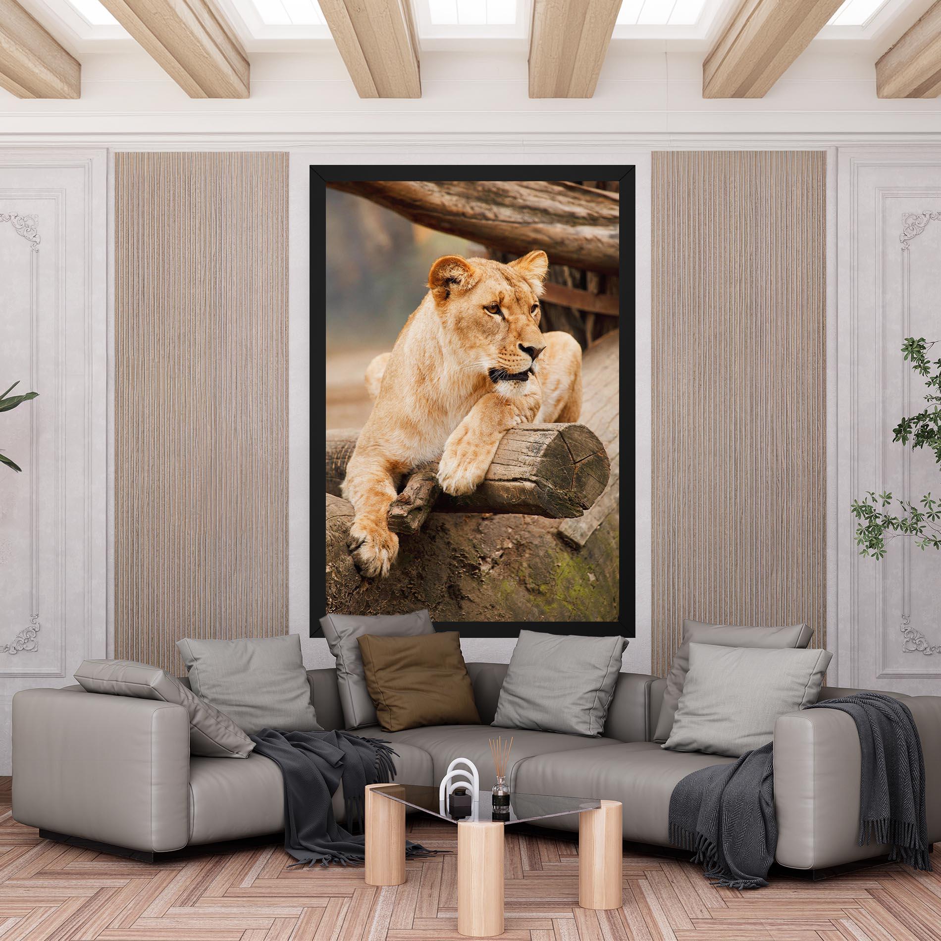 Vászonkép Female Lion Sitting mockup 6