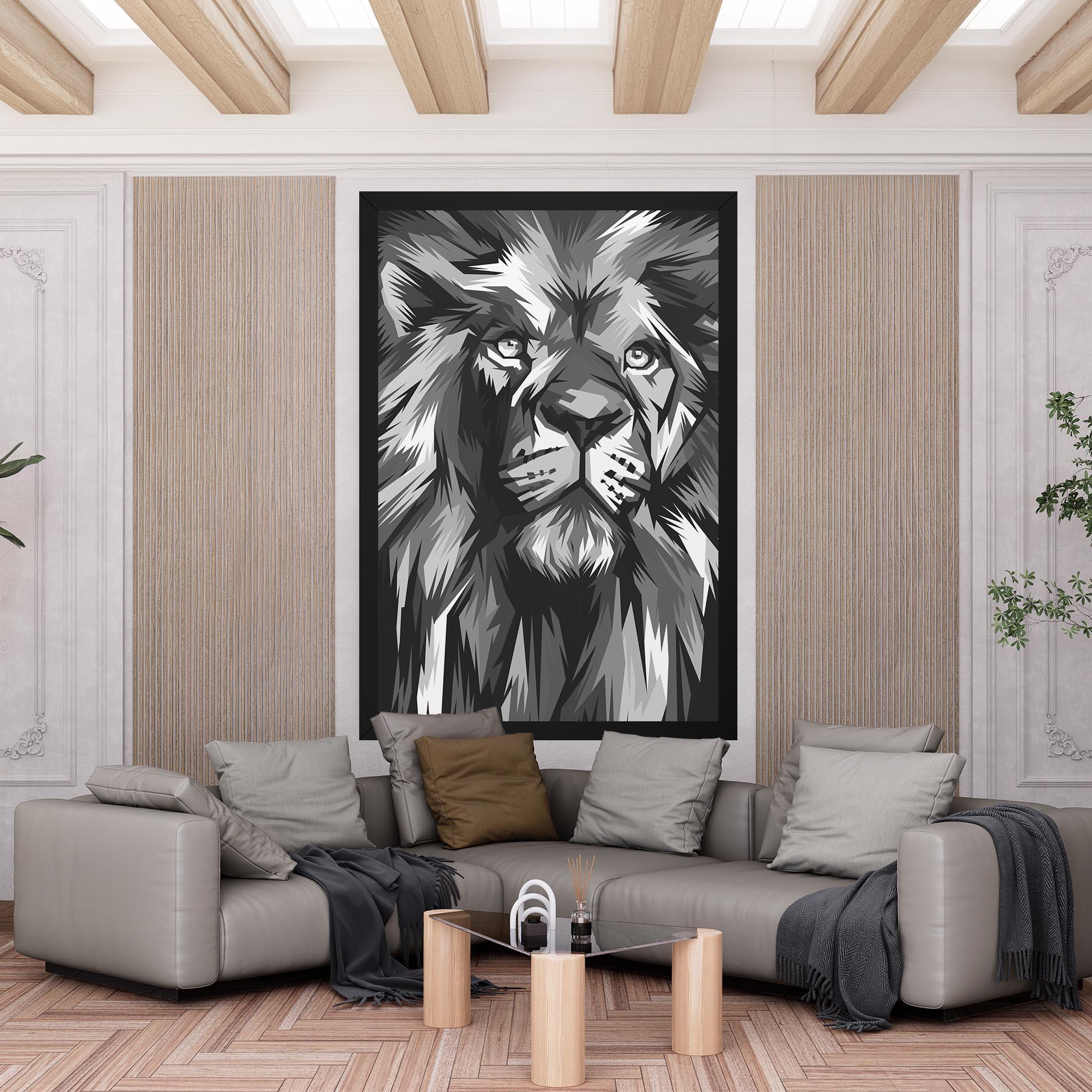Vászonkép Grey Head Lion mockup 6