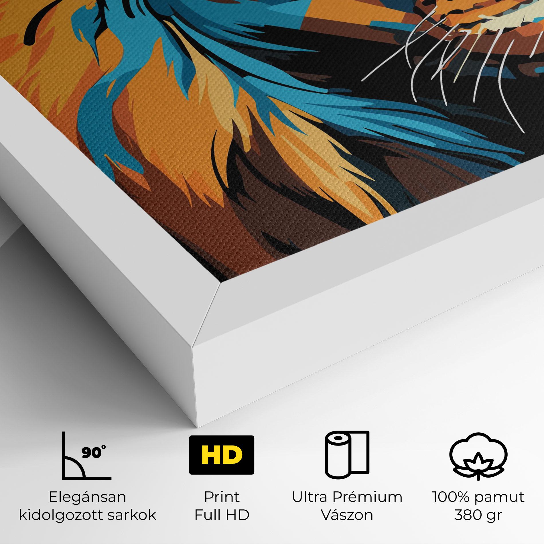 Vászonkép Blue Yellow Lion mockup 4