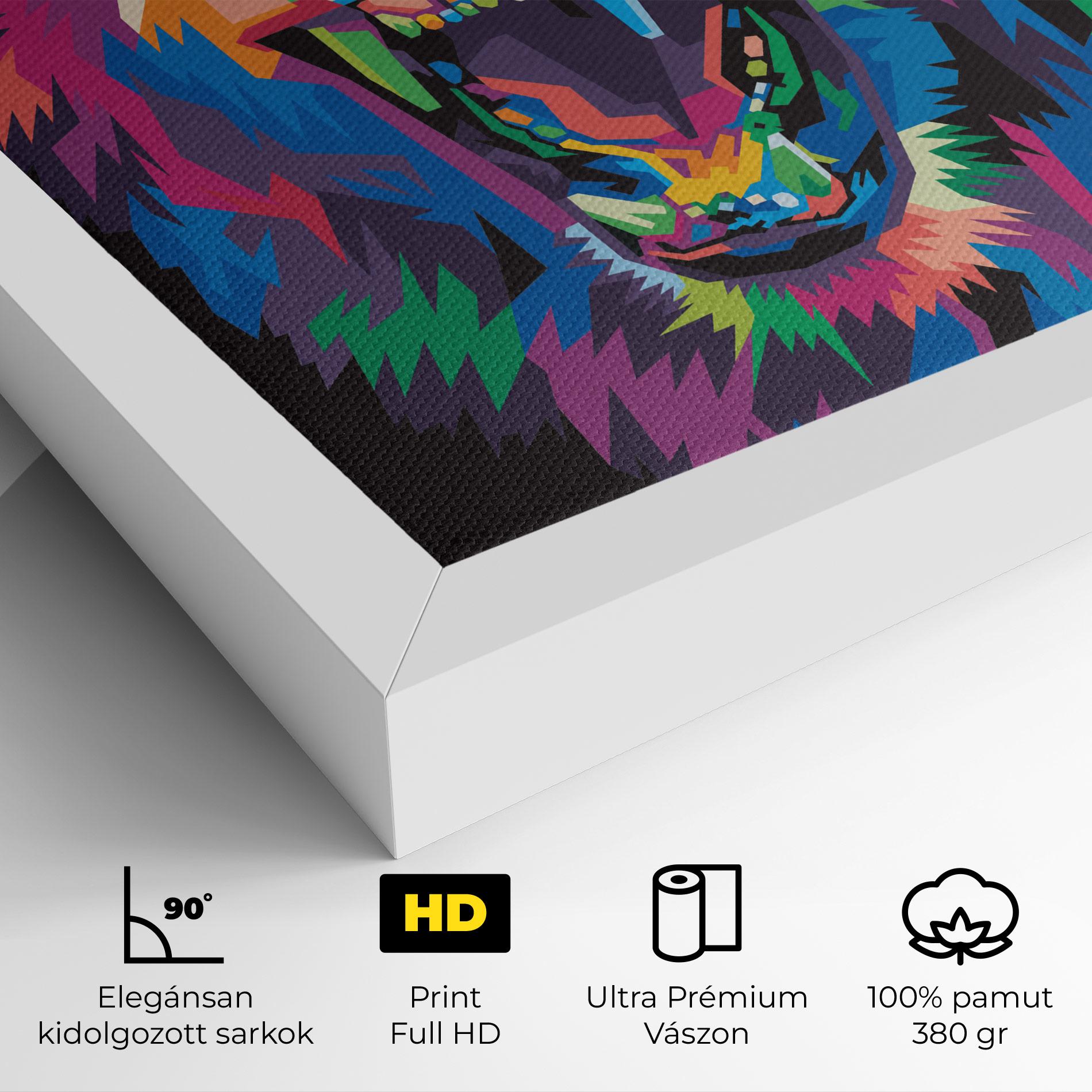 Vászonkép Colorful Lion Head mockup 4