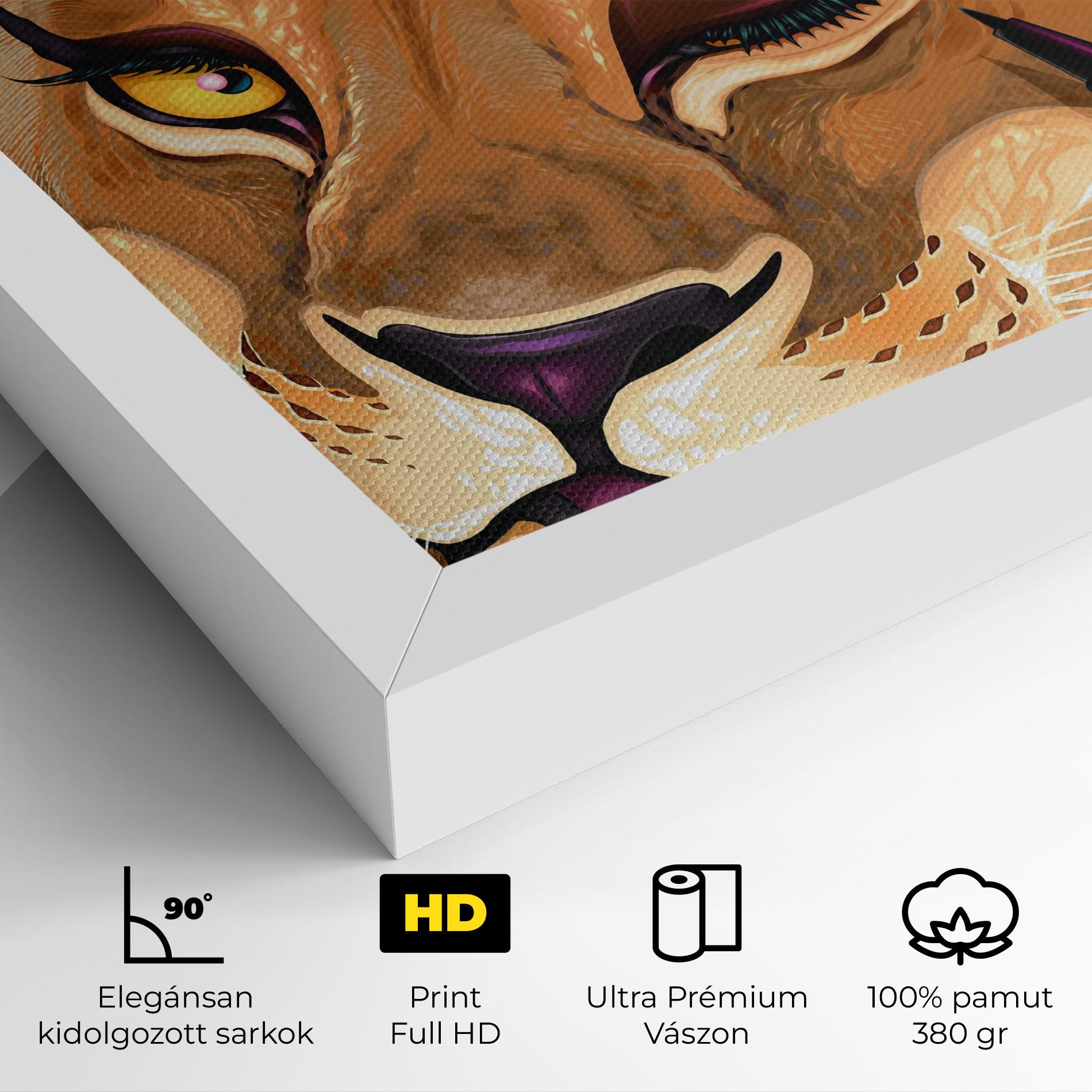 Vászonkép Female Lion Makeup mockup 4