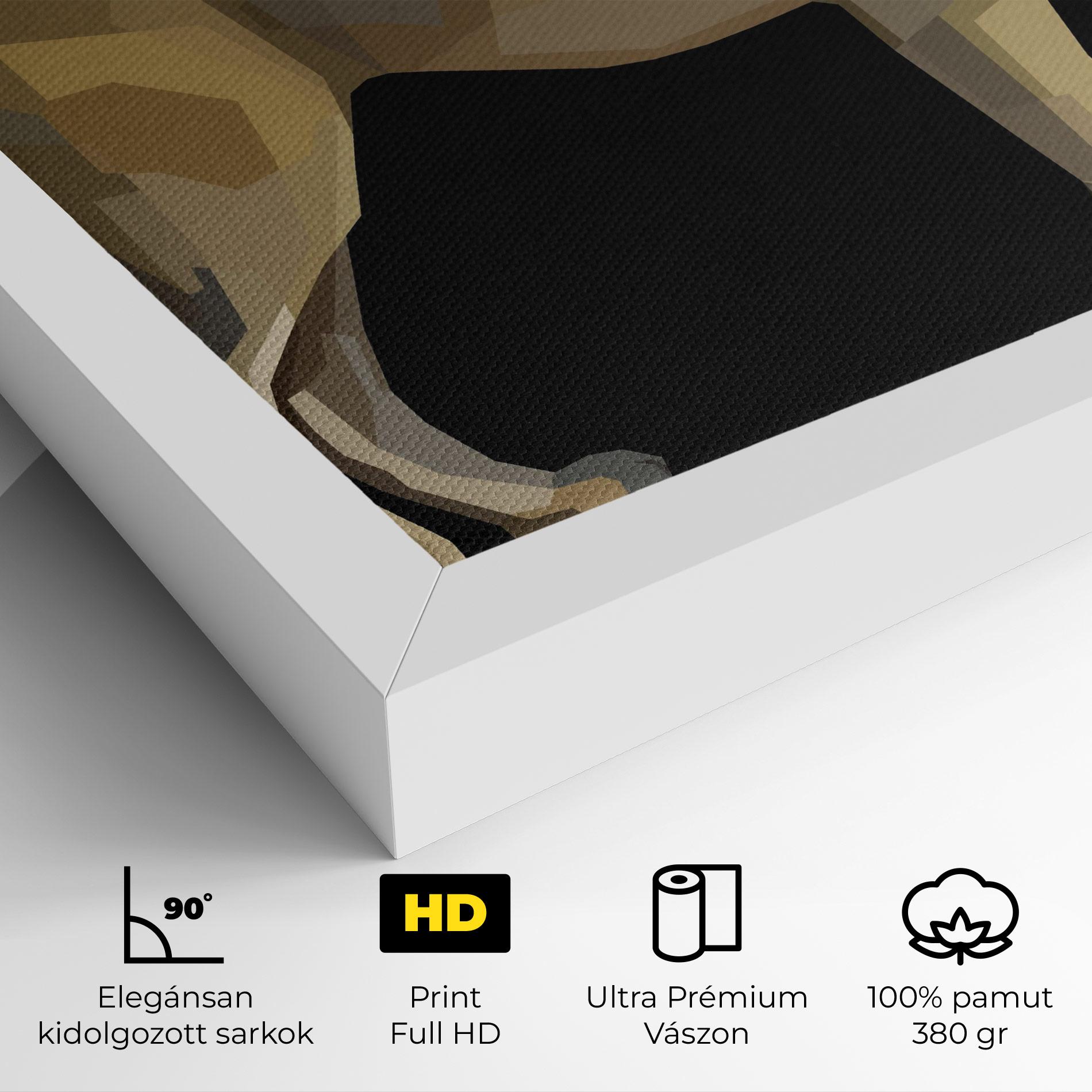 Vászonkép Lion Art On Black mockup 4