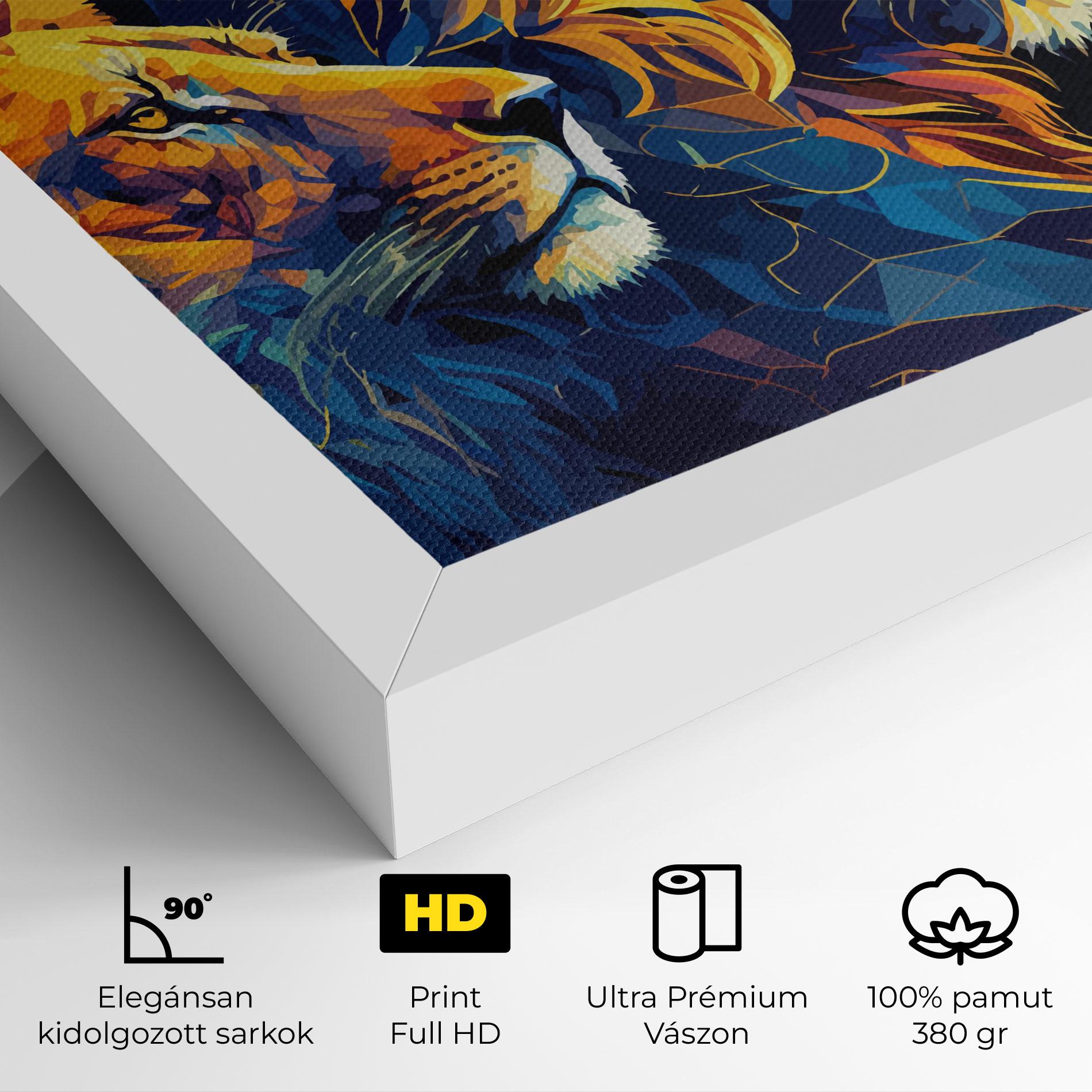 Vászonkép Orange Blue Lion mockup 4