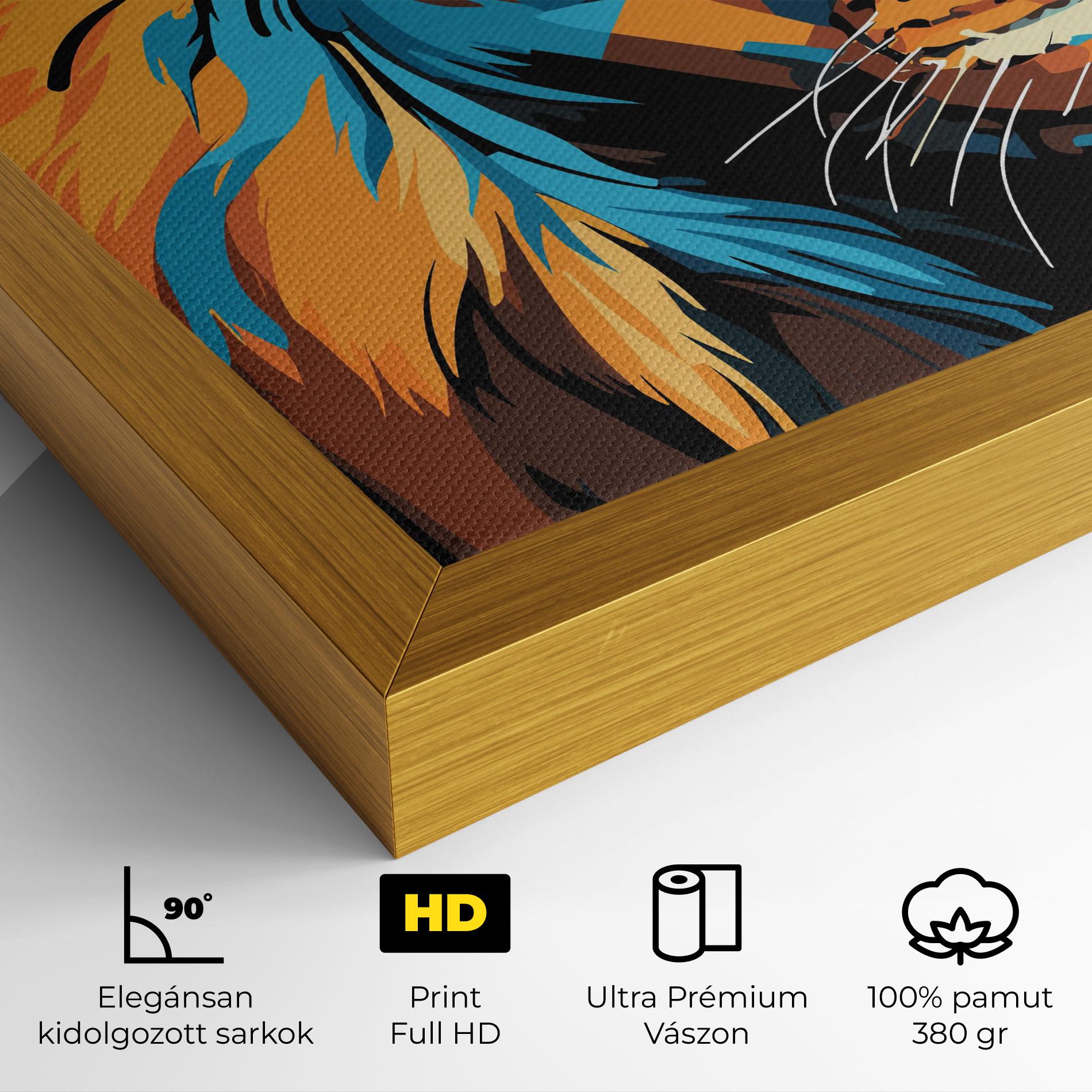 Vászonkép Blue Yellow Lion mockup 4
