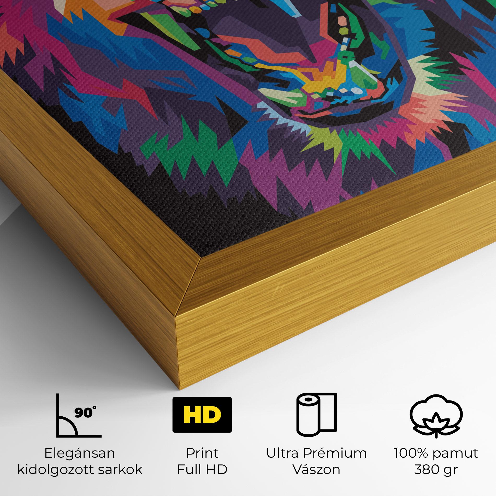 Vászonkép Colorful Lion Head mockup 4