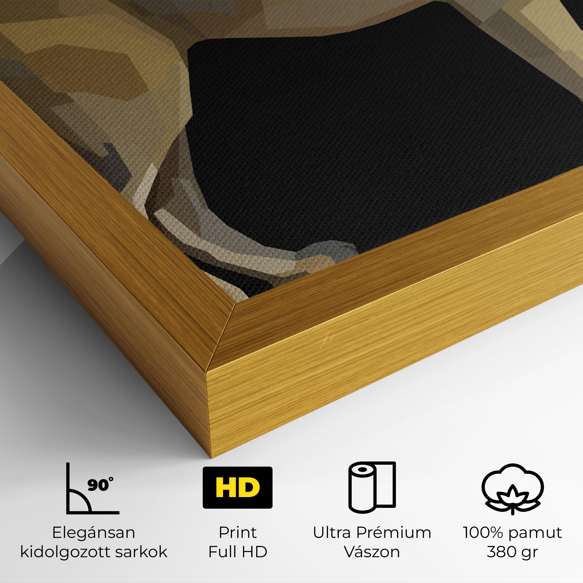 Vászonkép Lion Art On Black mockup 4