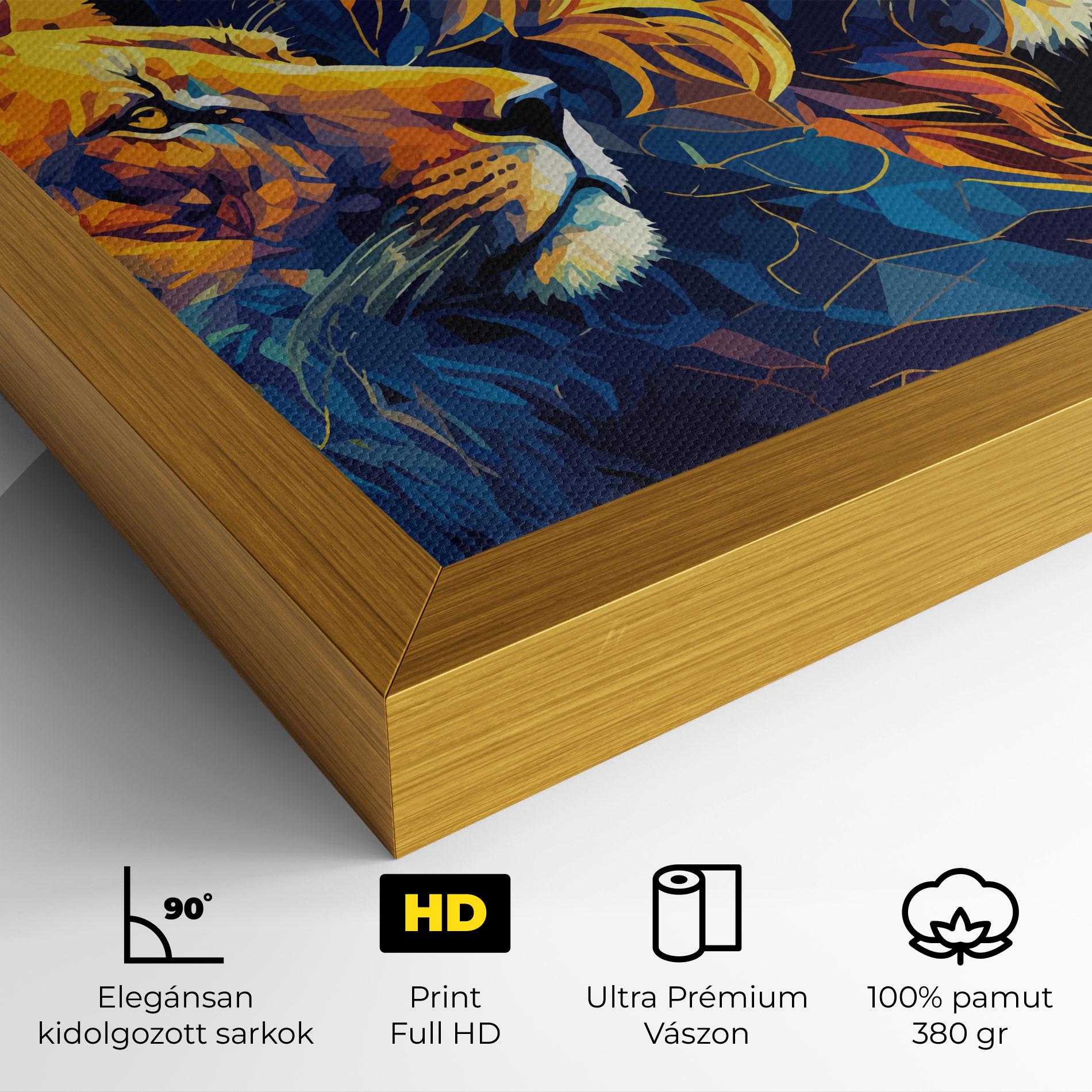 Vászonkép Orange Blue Lion mockup 4