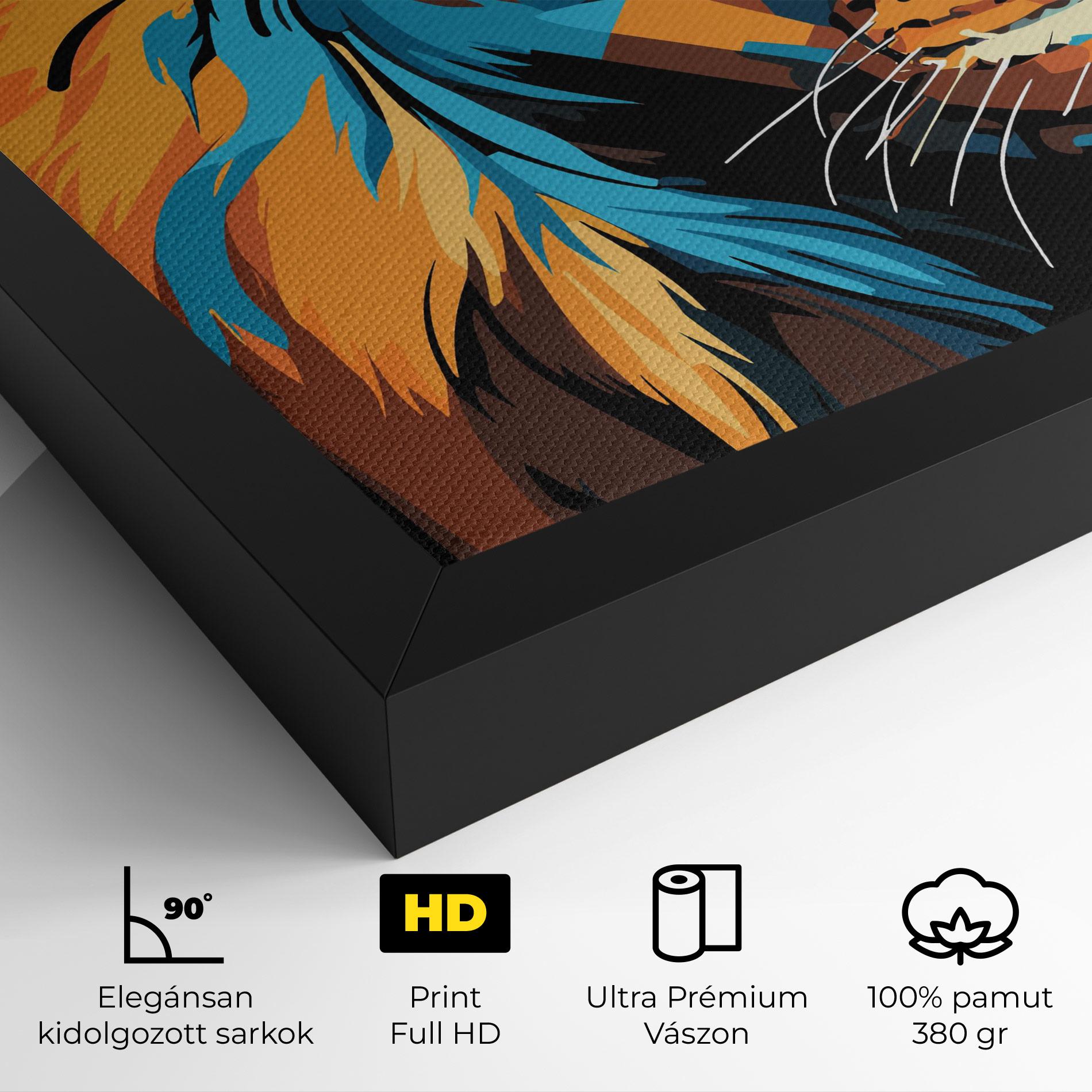 Vászonkép Blue Yellow Lion mockup 4