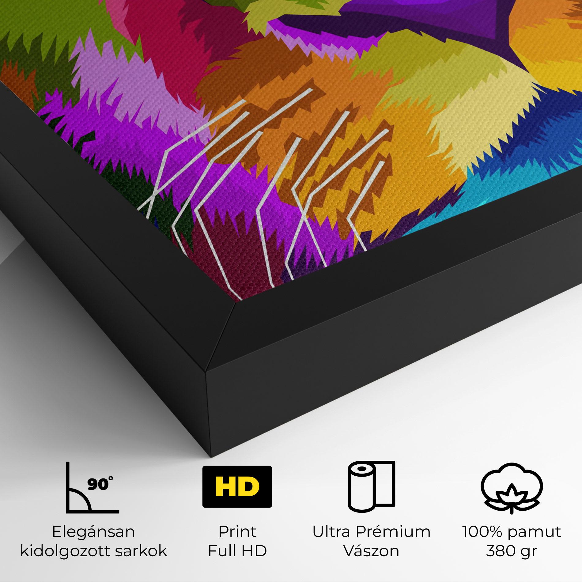 Vászonkép Color Lion Close Up mockup 4