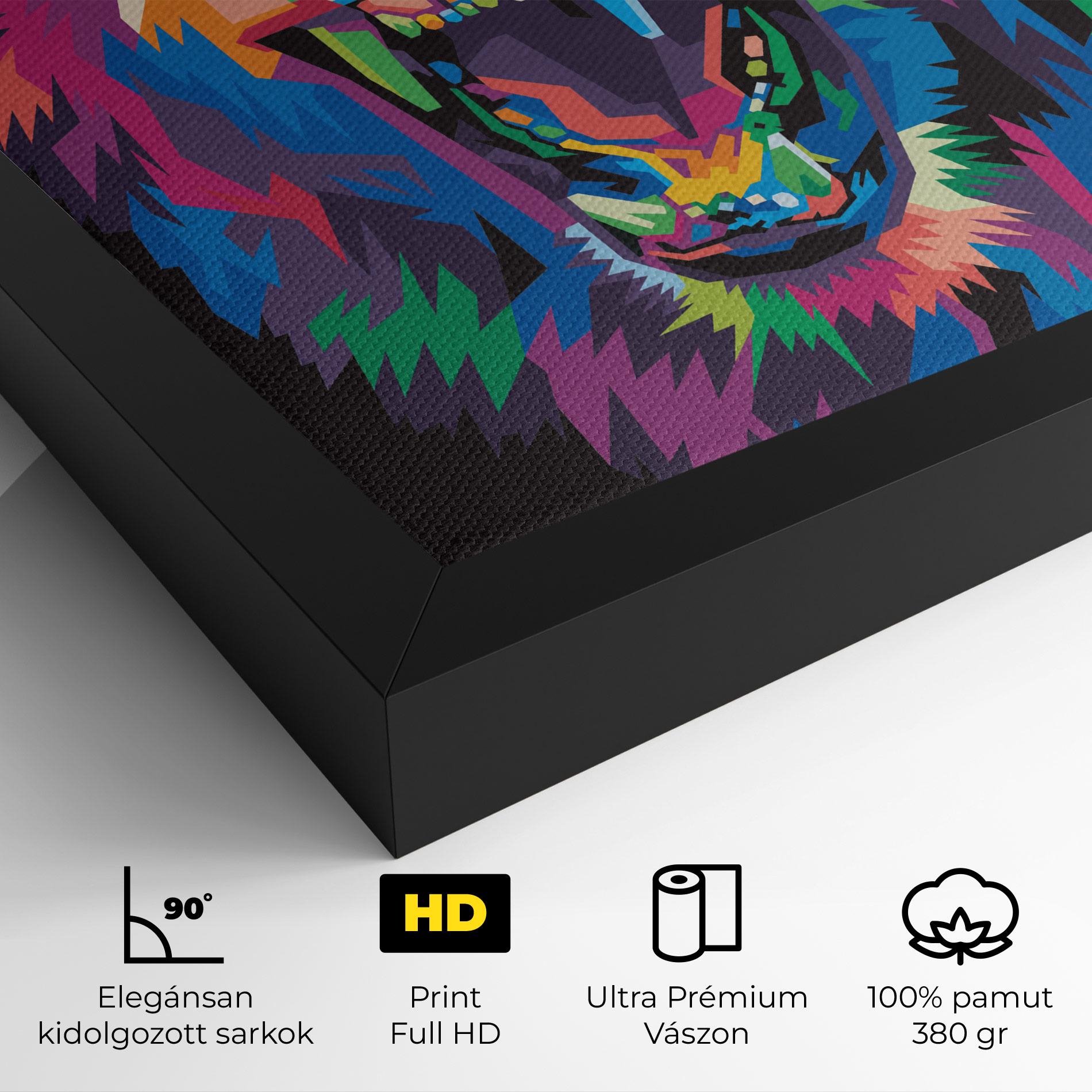 Vászonkép Colorful Lion Head mockup 4