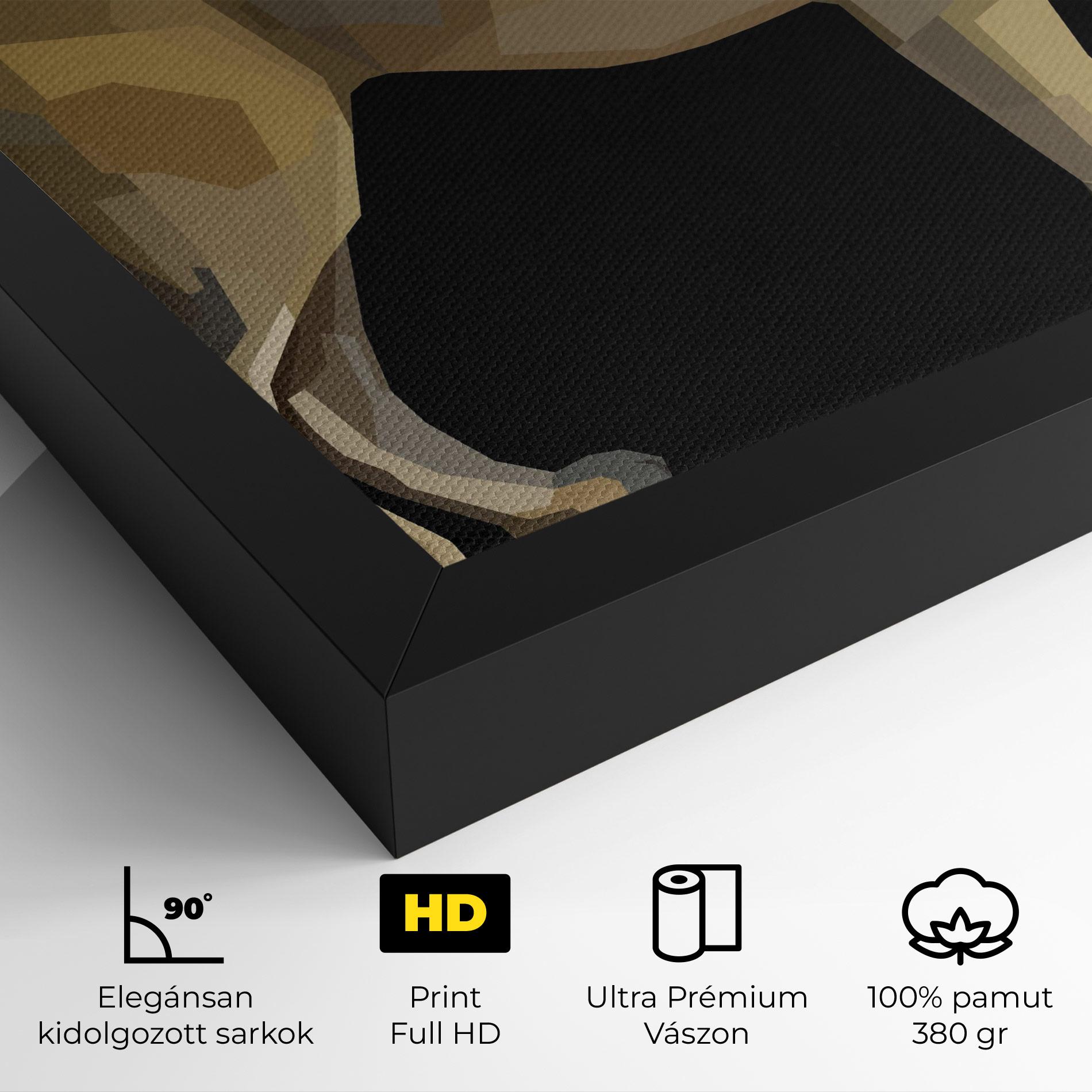 Vászonkép Lion Art On Black mockup 4