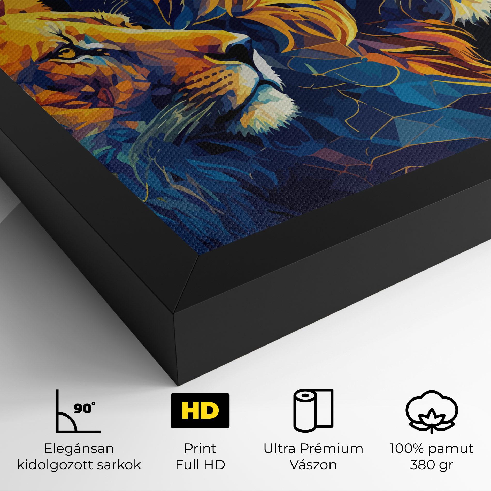 Vászonkép Orange Blue Lion mockup 4